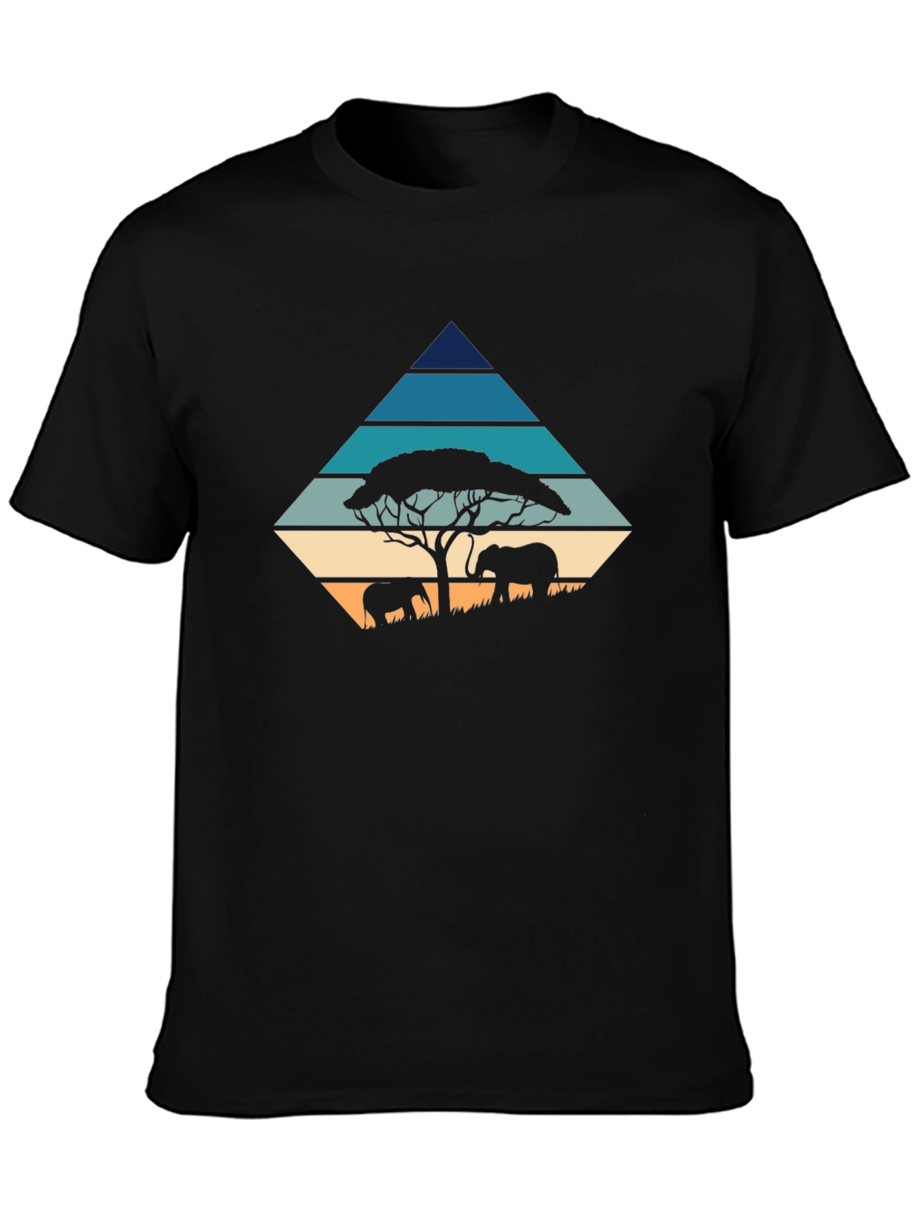 Retro Elephant Silhouette Graphic Tee