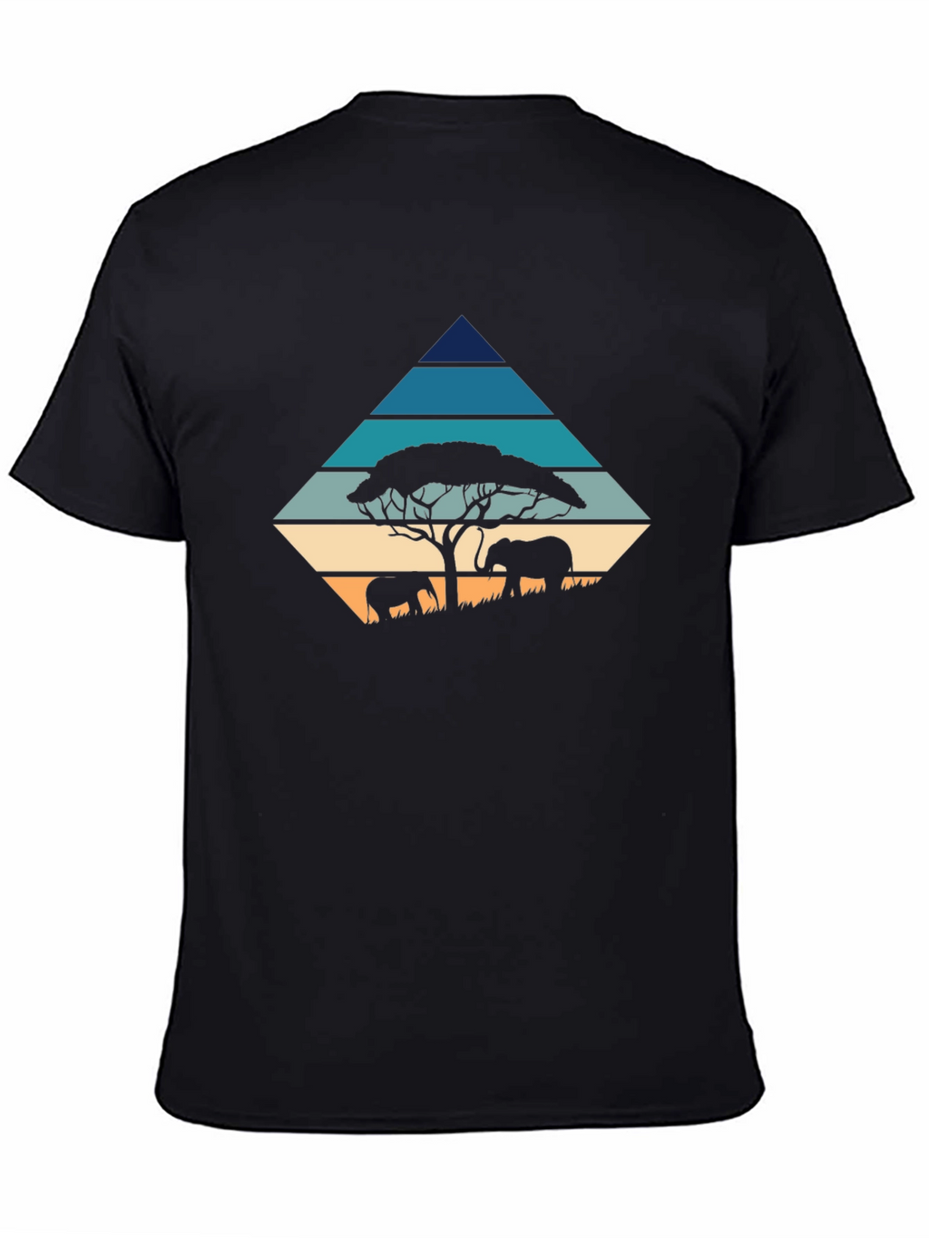 Retro Elephant Silhouette Graphic Tee