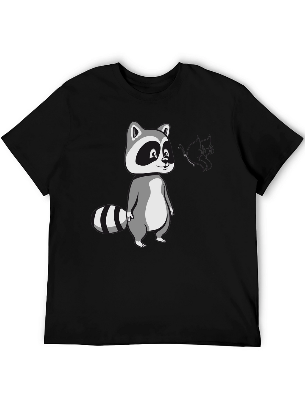 Cool Raccoon Graphic Tee - Black Cotton T-Shirt