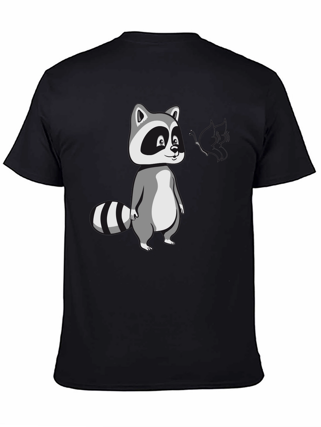 Cool Raccoon Graphic Tee - Black Cotton T-Shirt