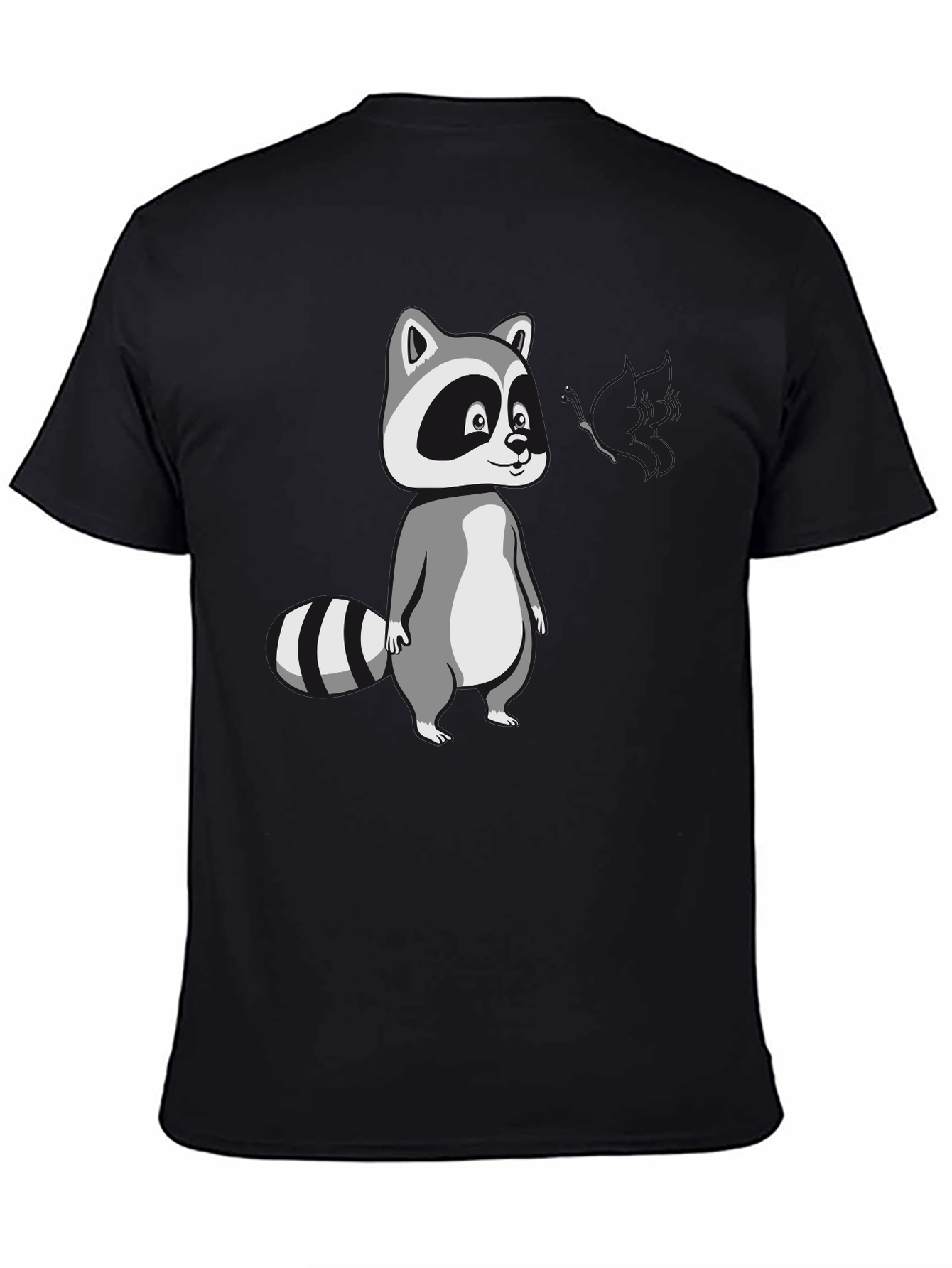 Cool Raccoon Graphic Tee - Black Cotton T-Shirt