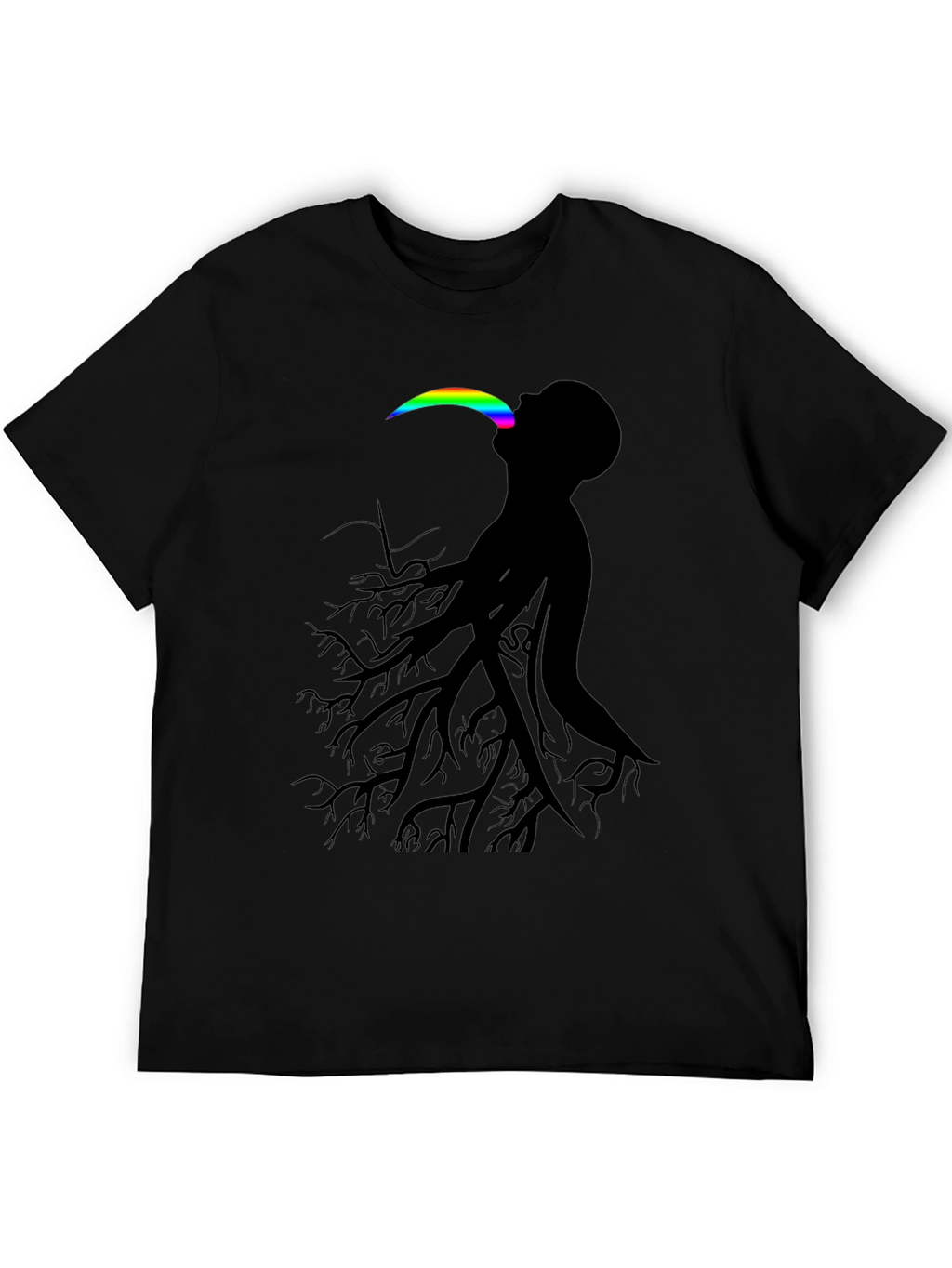 Abstract Tree Man Graphic Tee - Black