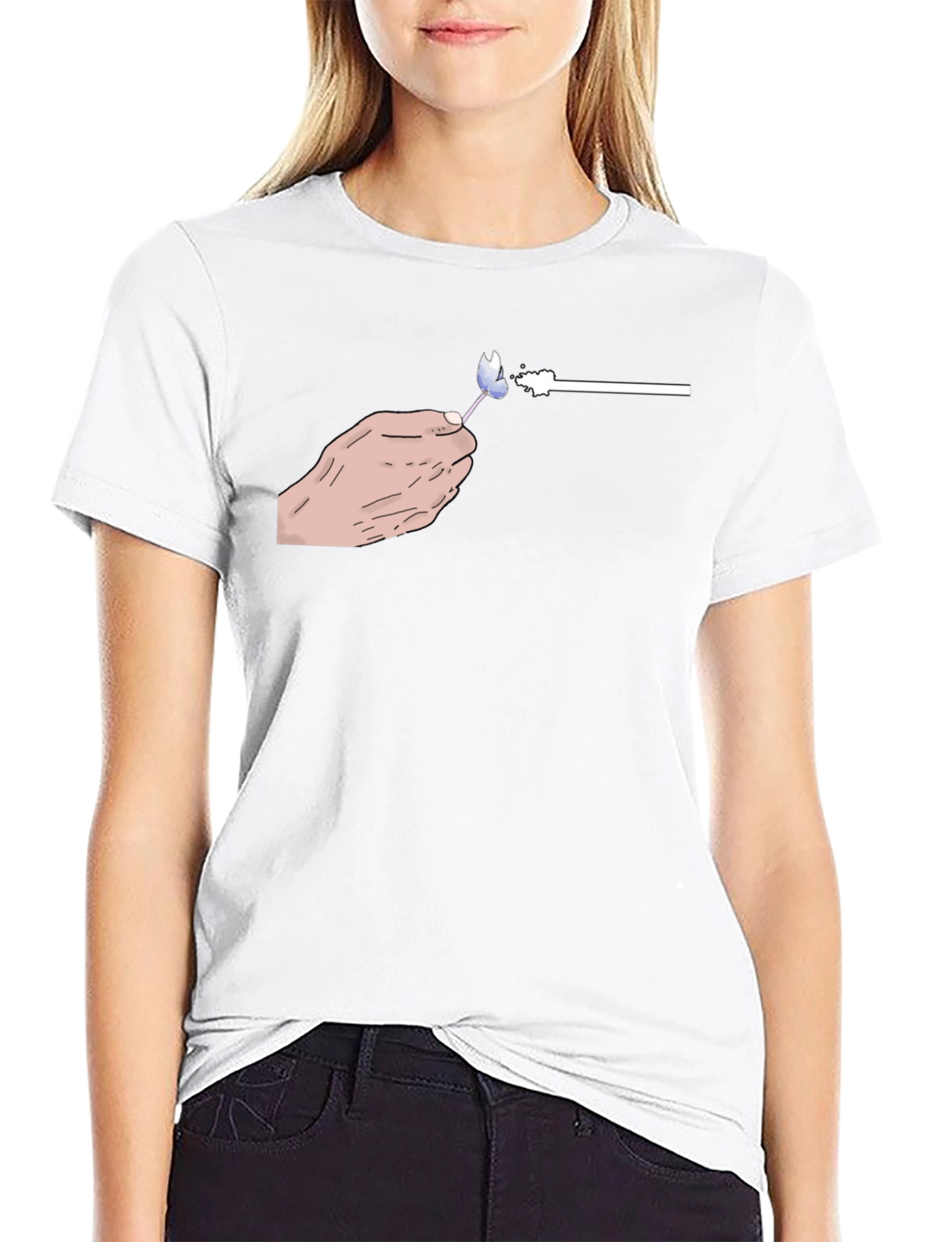 Hand-Drawn Lollipop Graphic Black T-Shirt