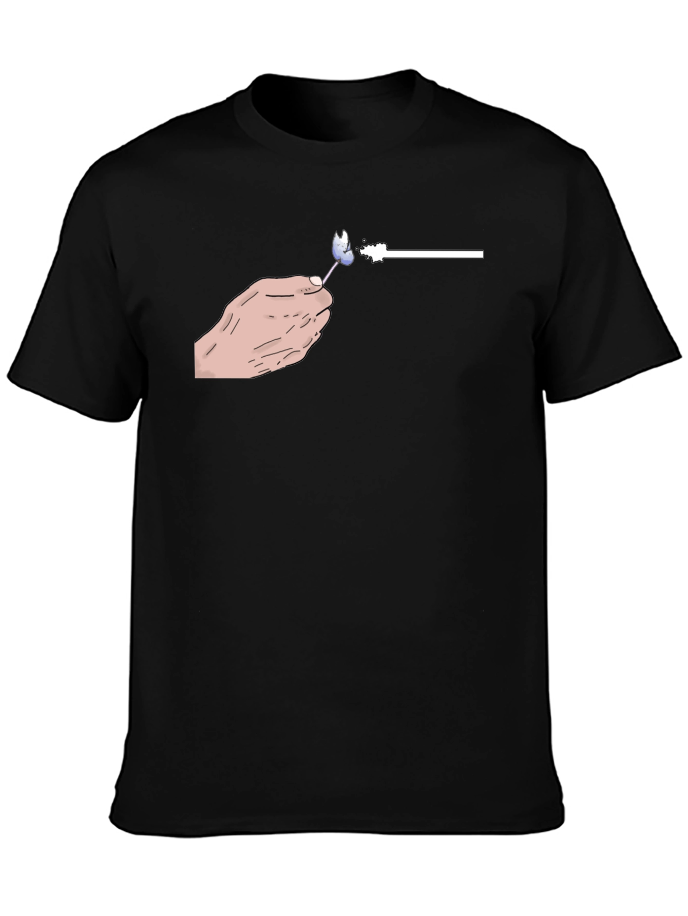 Hand-Drawn Lollipop Graphic Black T-Shirt