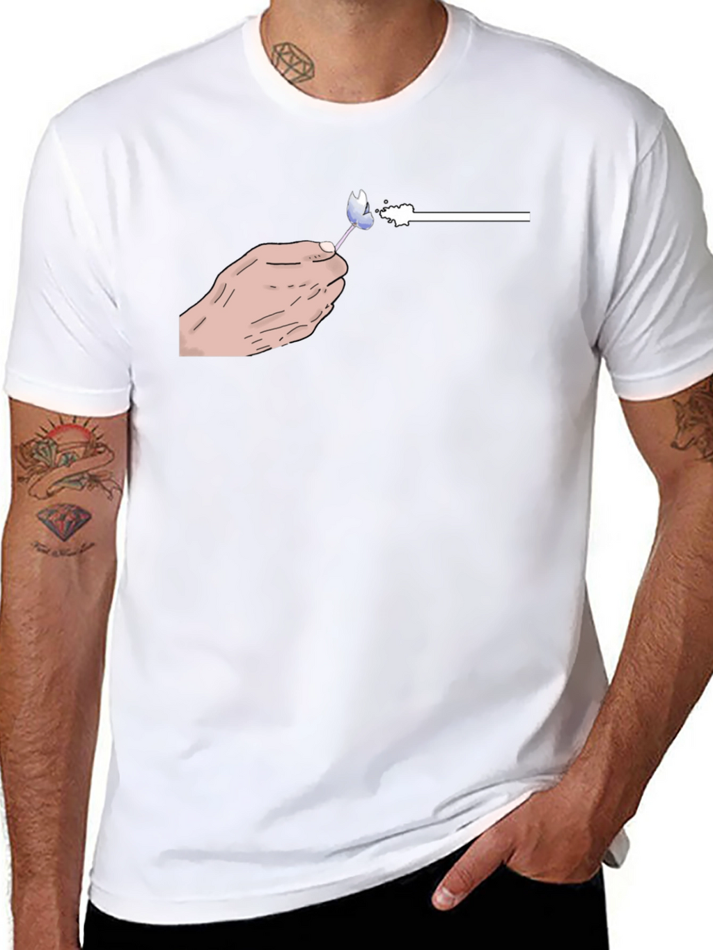 Hand-Drawn Lollipop Graphic Black T-Shirt