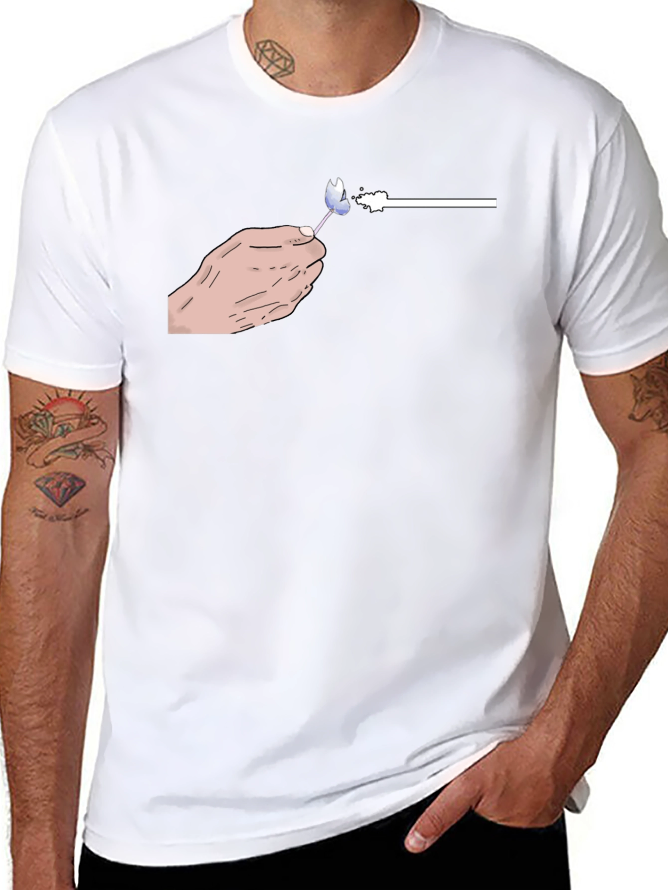 Hand-Drawn Lollipop Graphic Black T-Shirt