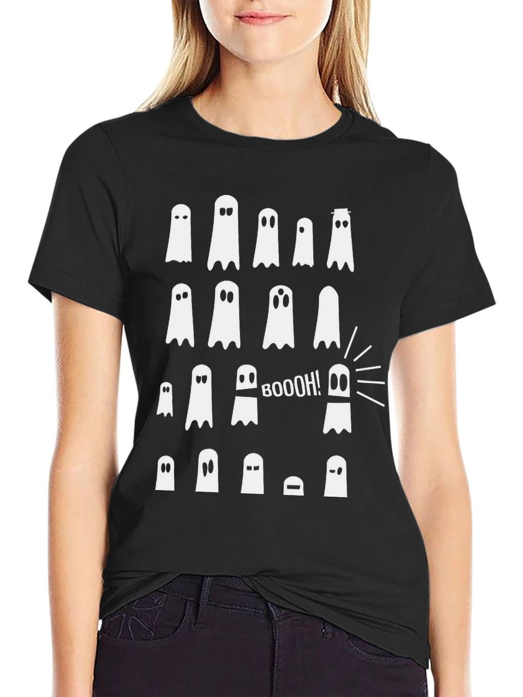 Boo! Ghost Graphic T-Shirt - Halloween Fun