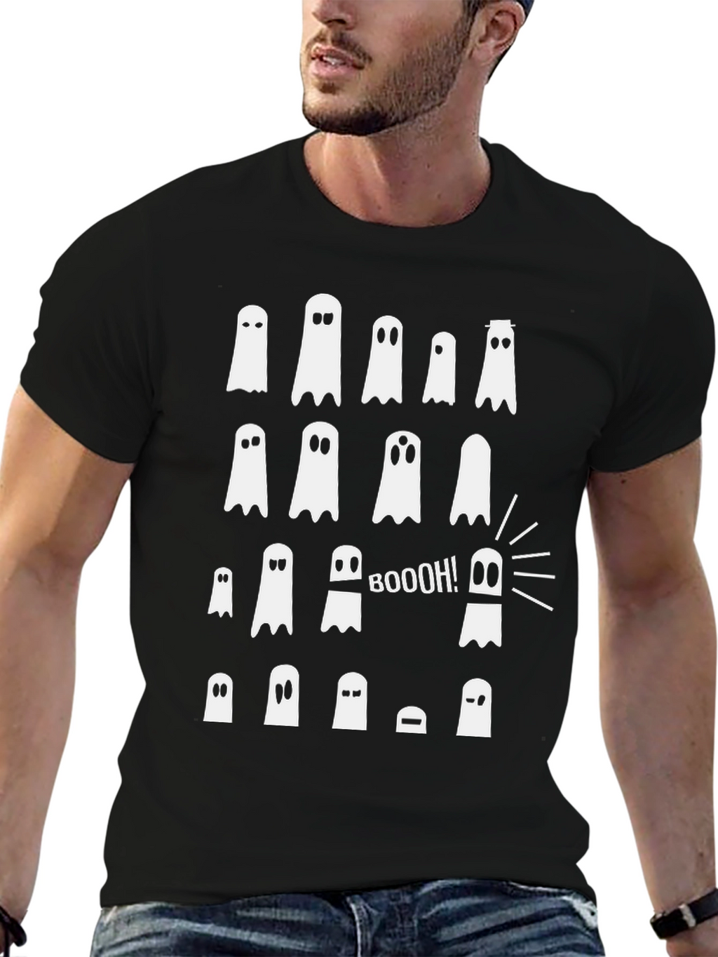 Boo! Ghost Graphic T-Shirt - Halloween Fun