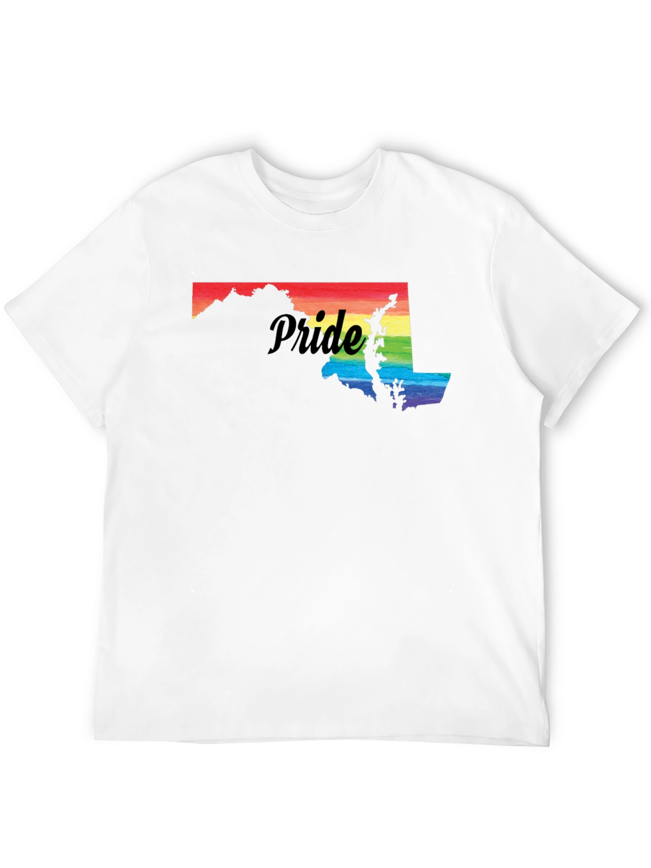 Pride Maryland T-Shirt - Rainbow State Silhouette LGBTQ