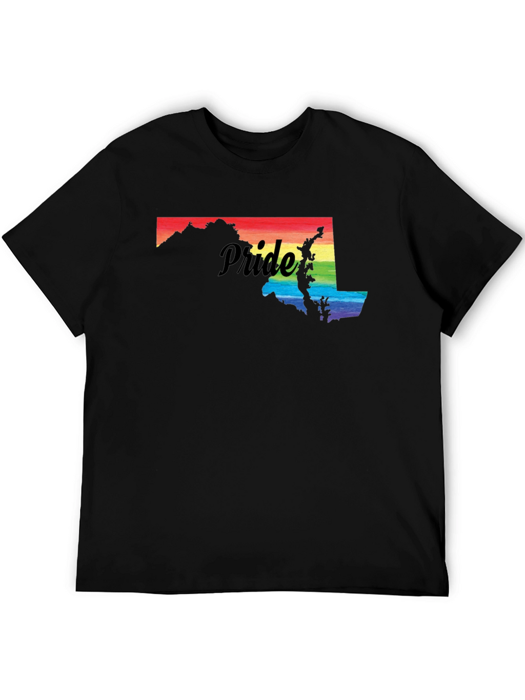 Pride Maryland T-Shirt - Rainbow State Silhouette LGBTQ
