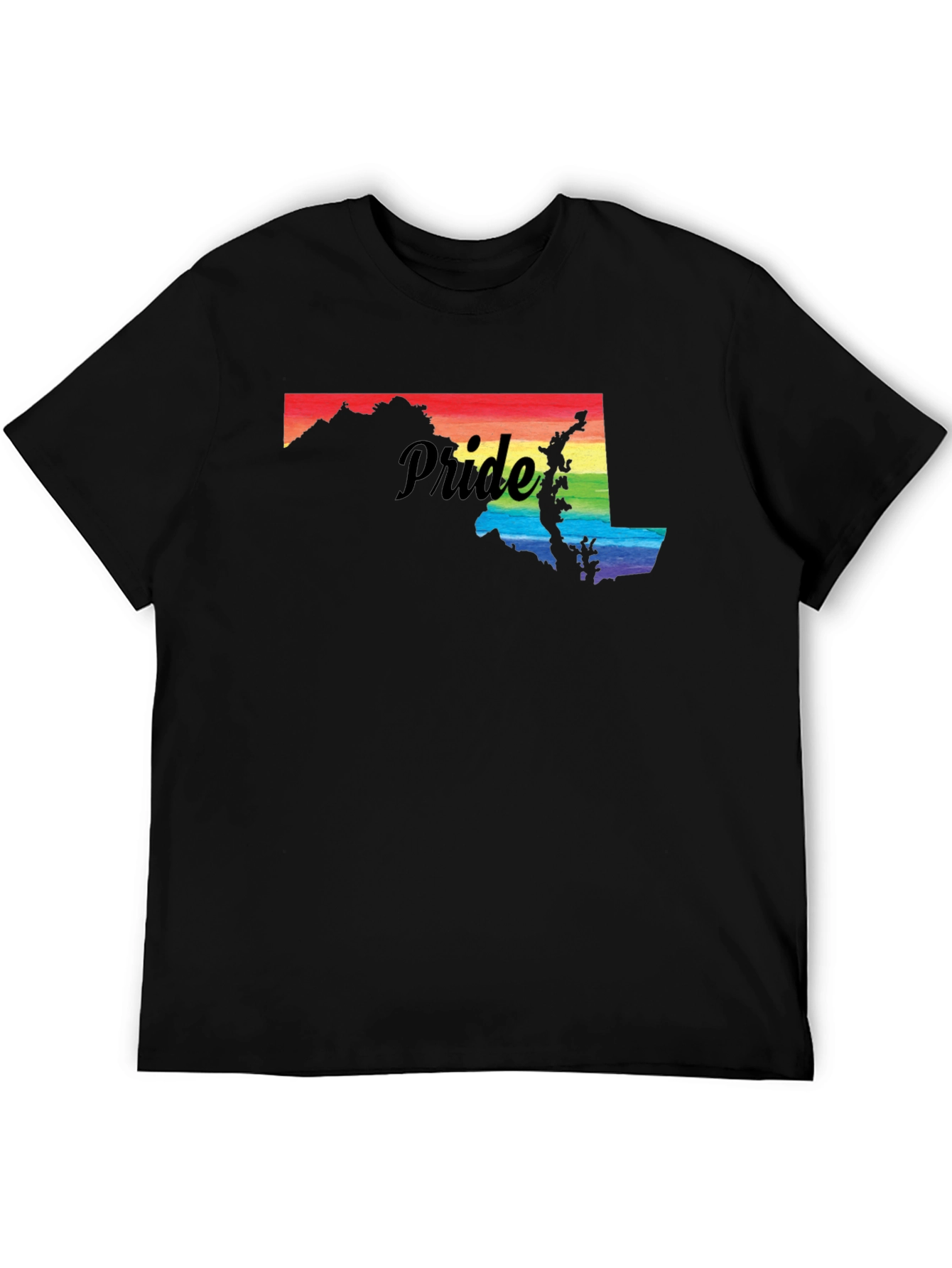 Pride Maryland T-Shirt - Rainbow State Silhouette LGBTQ