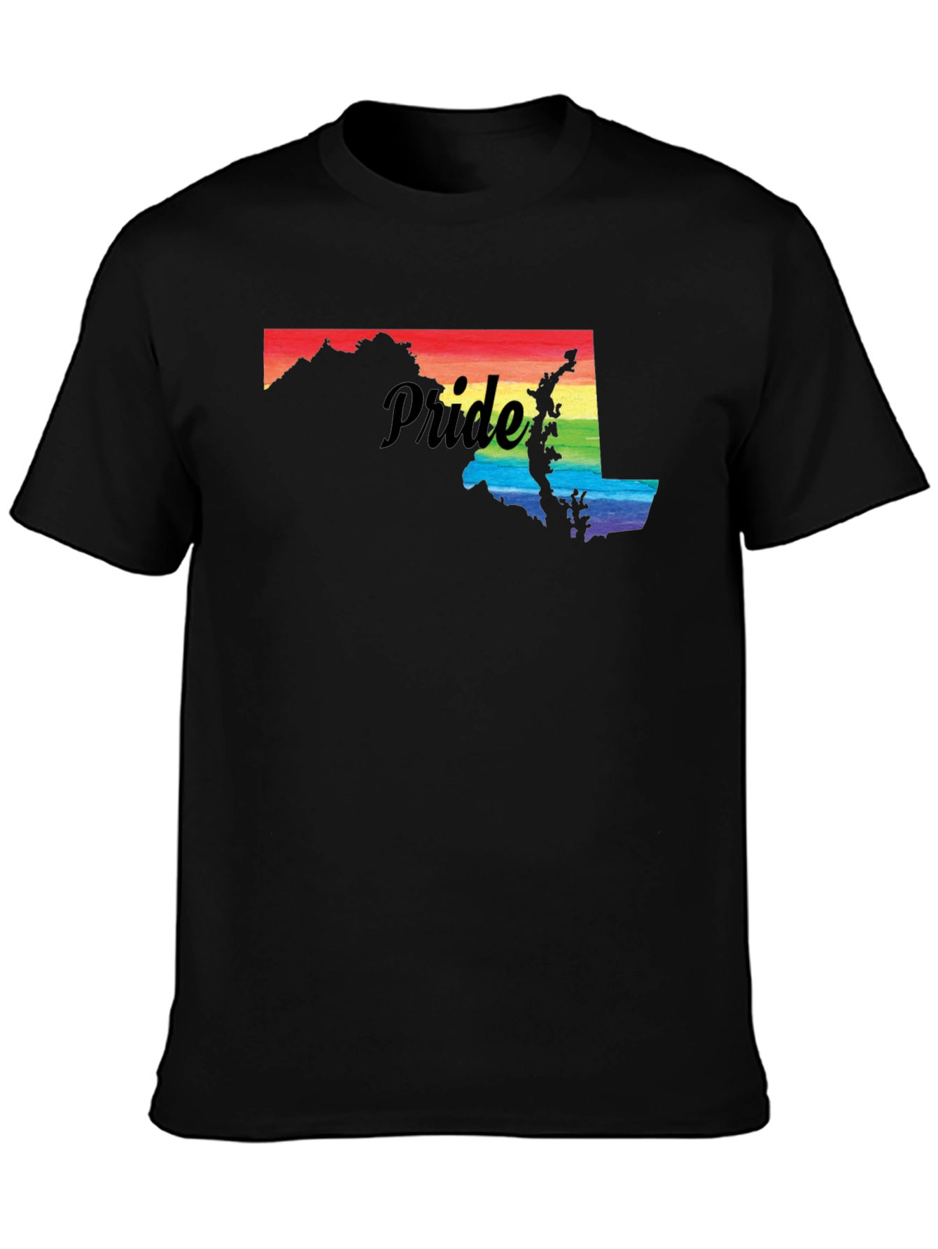 Pride Maryland T-Shirt - Rainbow State Silhouette LGBTQ