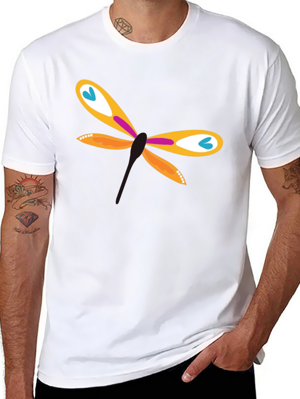 Dragonfly Graphic T-Shirt - Funky Casual Wear