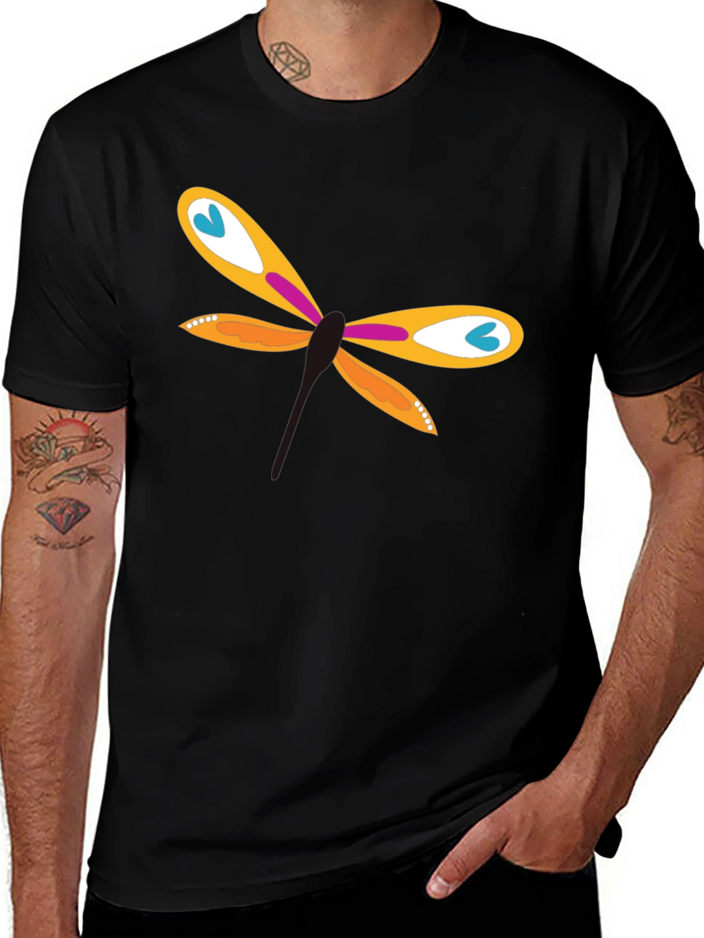 Dragonfly Graphic T-Shirt - Funky Casual Wear