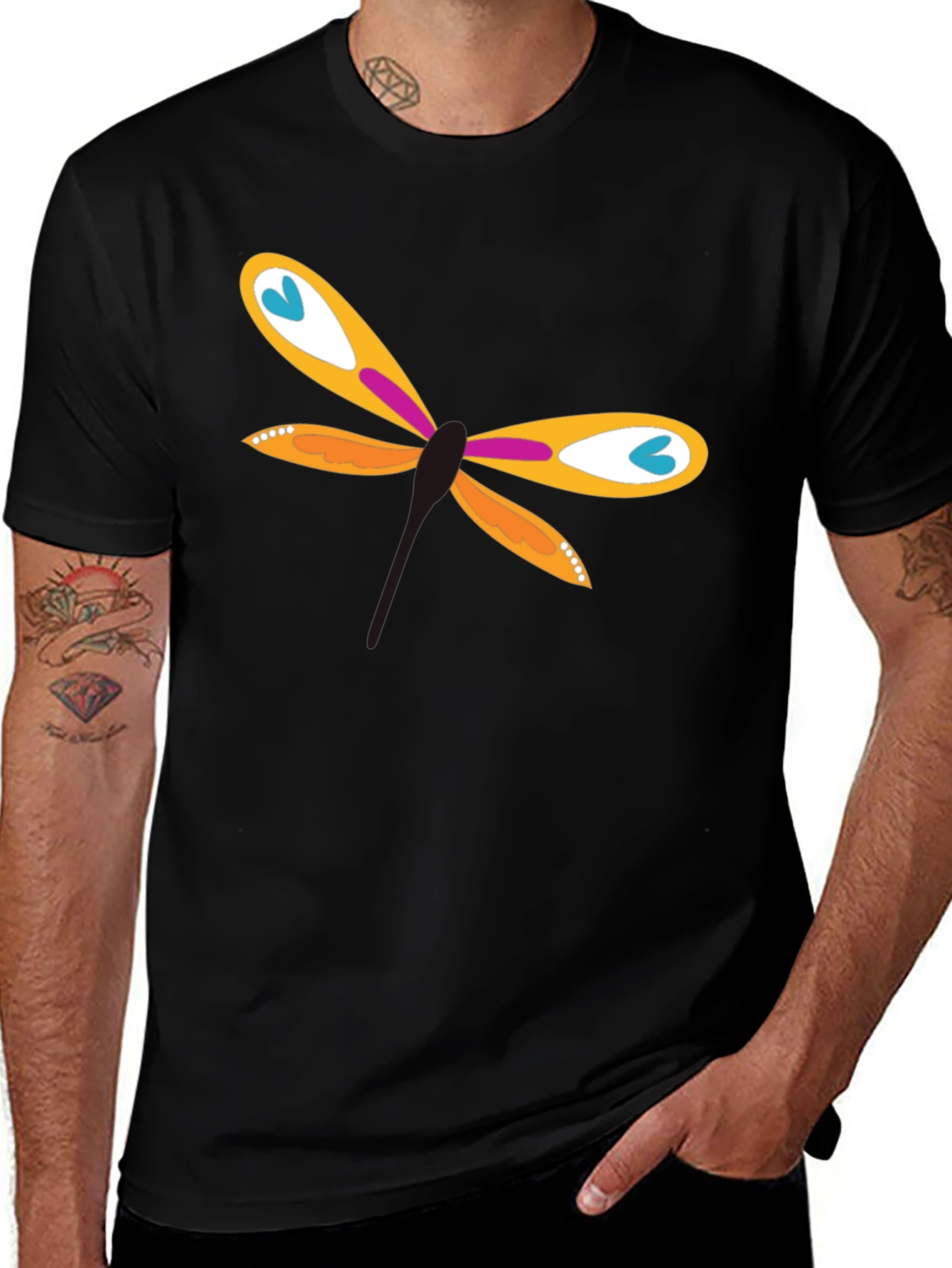 Dragonfly Graphic T-Shirt - Funky Casual Wear