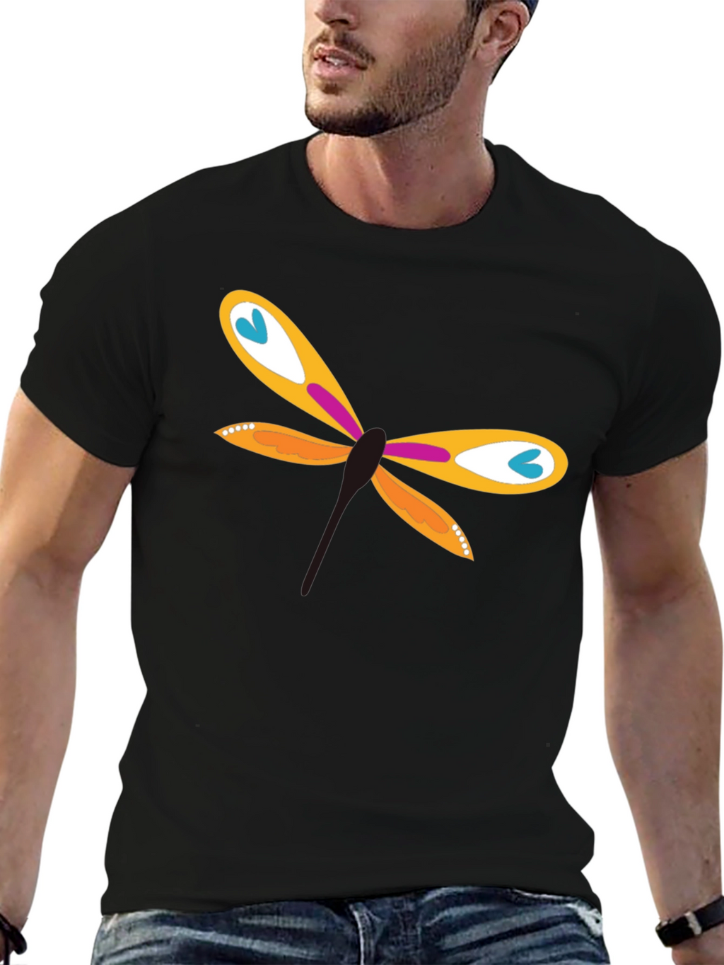 Dragonfly Graphic T-Shirt - Funky Casual Wear