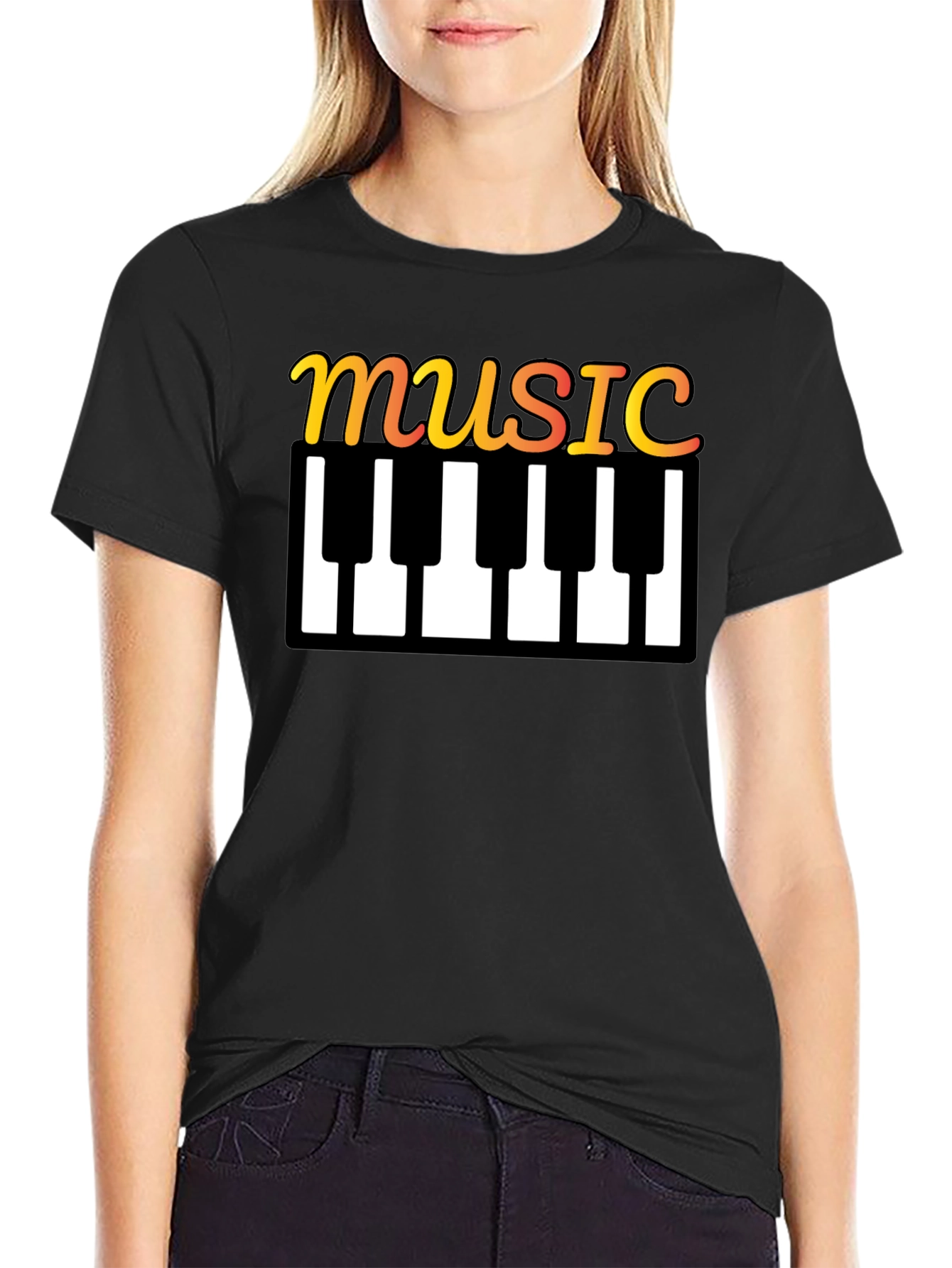 Music Keyboard T-Shirt - Stylish Musical Tee