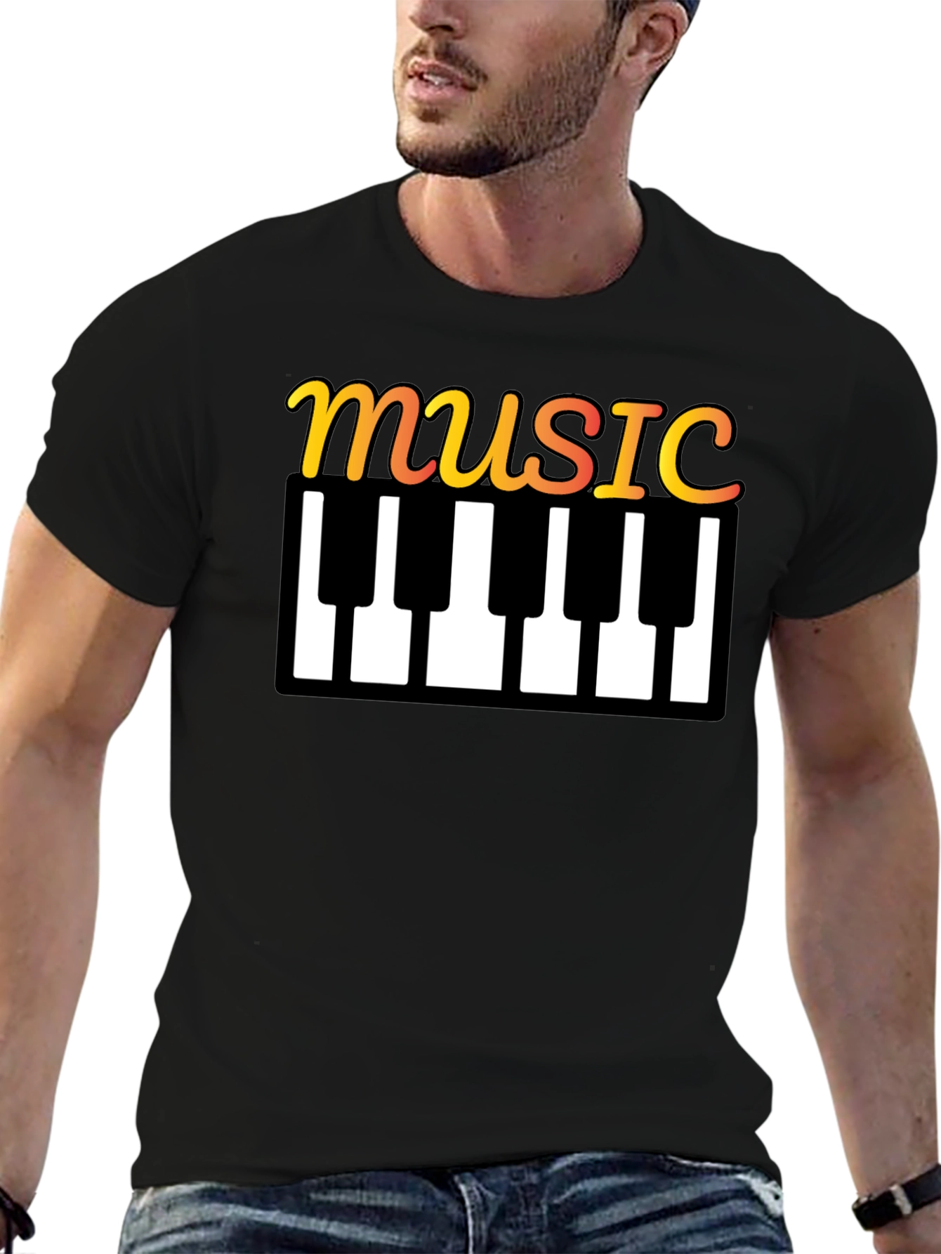 Music Keyboard T-Shirt - Stylish Musical Tee