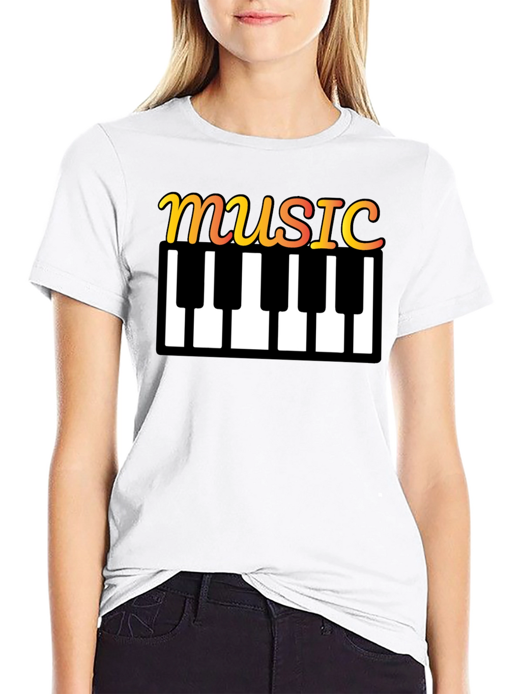 Music Keyboard T-Shirt - Stylish Musical Tee