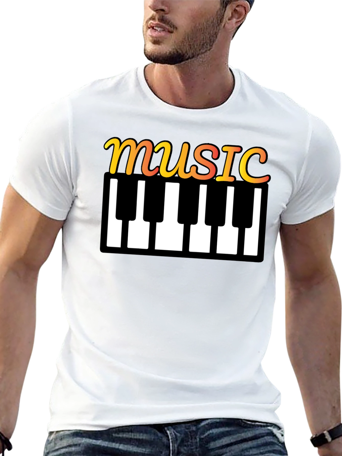Music Keyboard T-Shirt - Stylish Musical Tee