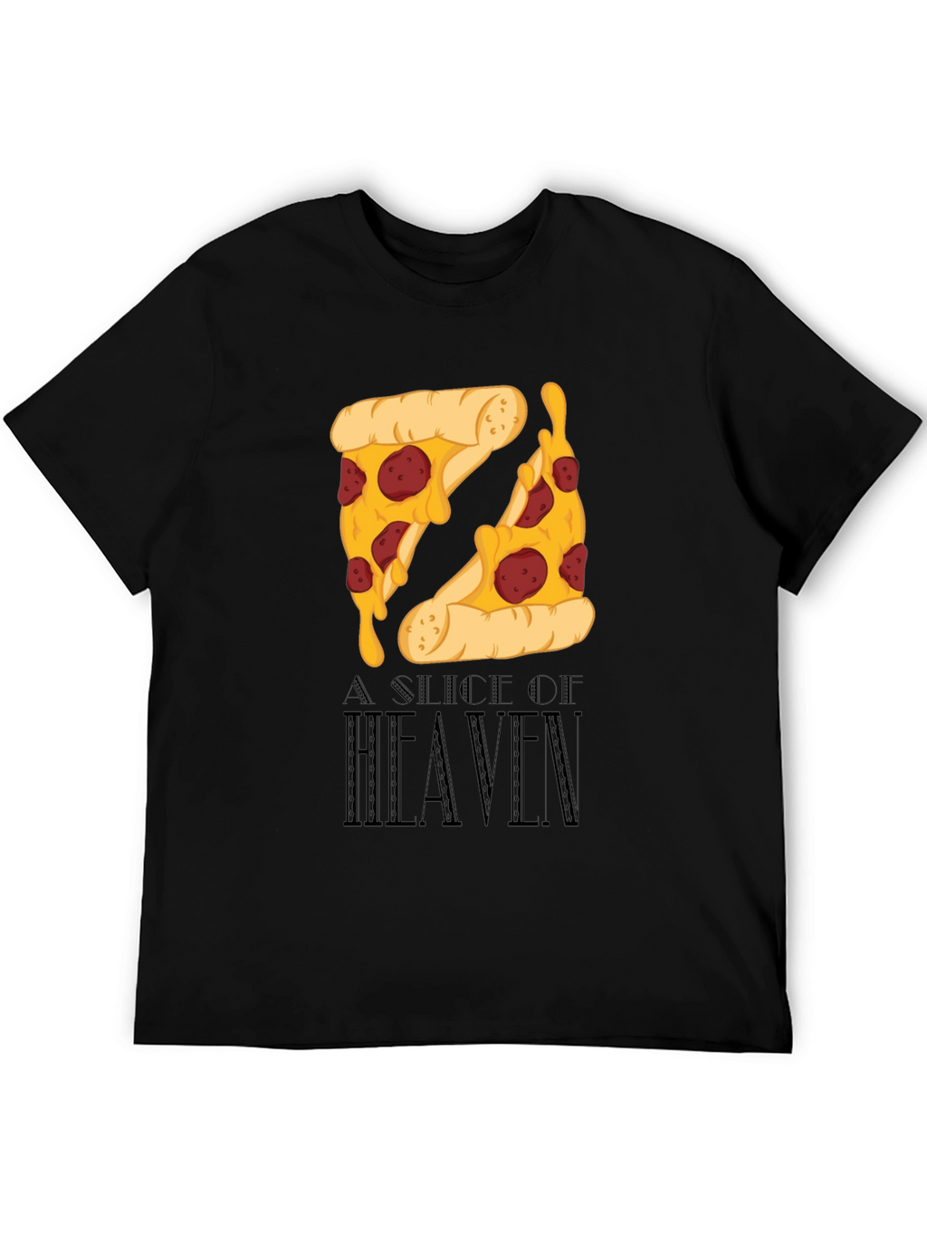 Pizza Slice of Heaven Black Graphic T-Shirt