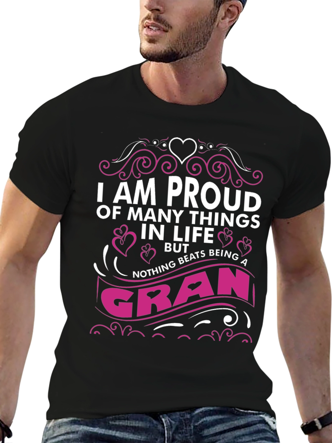 Proud Gran T-Shirt - Black Graphic Tee
