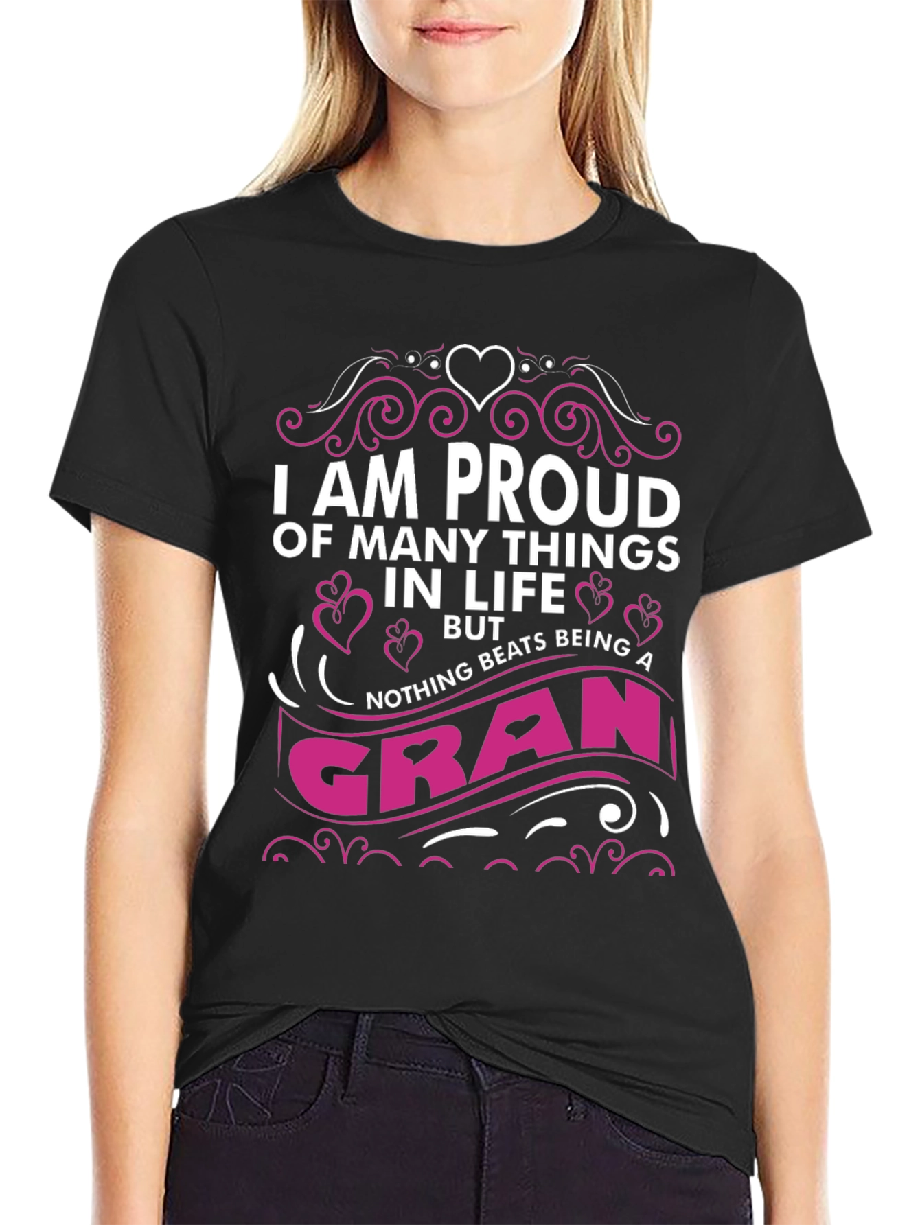 Proud Gran T-Shirt - Black Graphic Tee