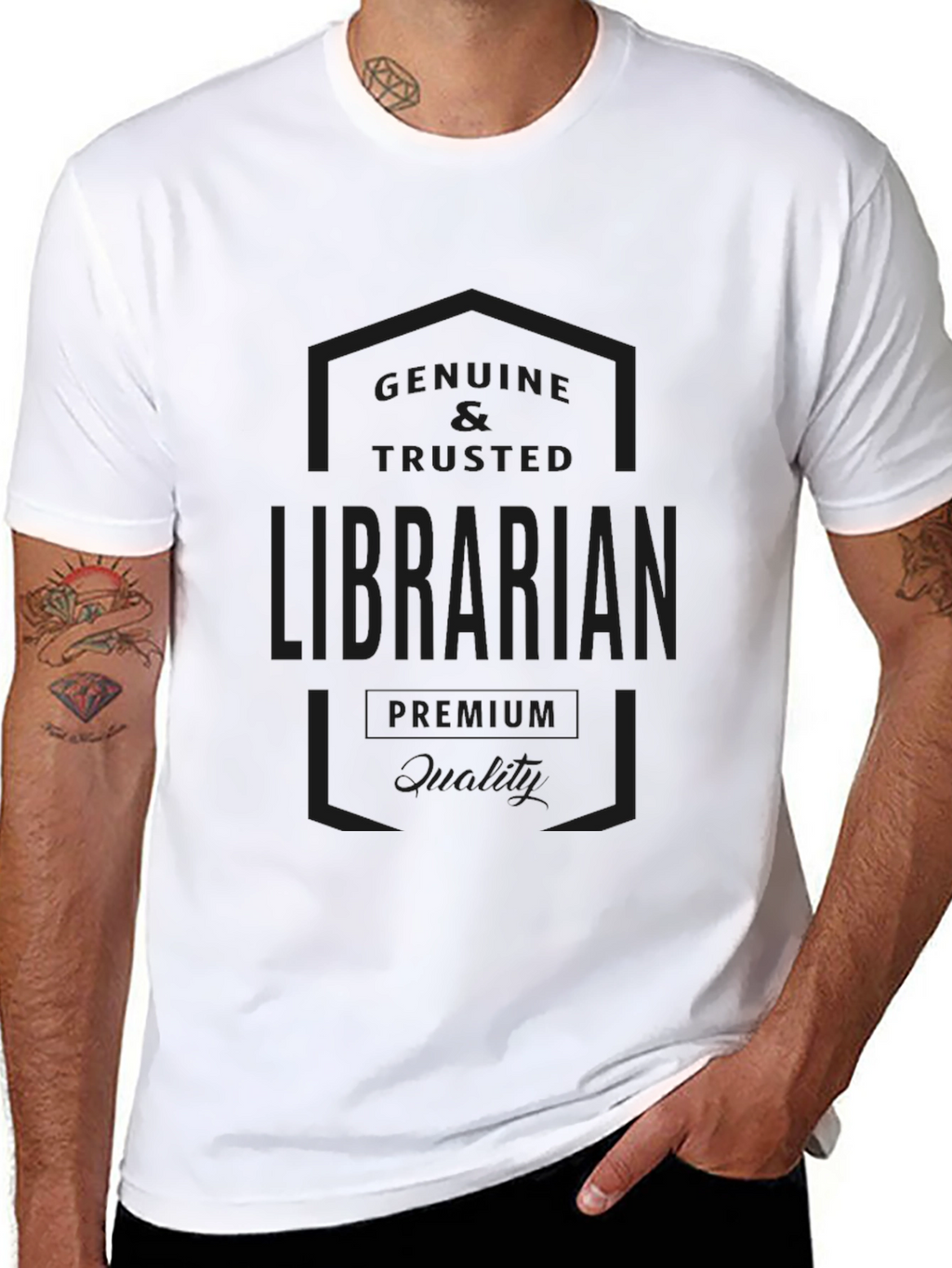 Genuine & Trusted Librarian Premium Quality Black T-Shirt