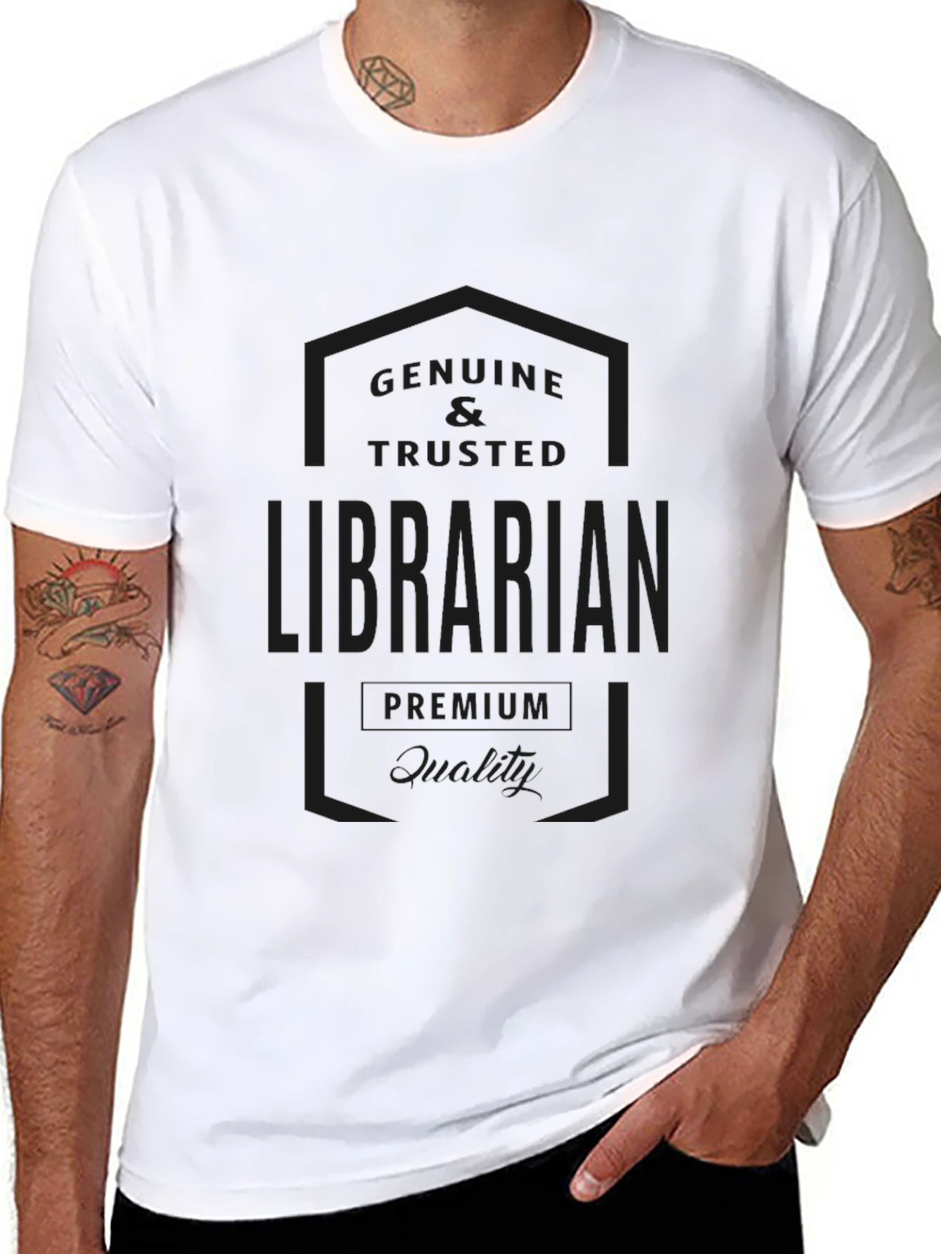 Genuine & Trusted Librarian Premium Quality Black T-Shirt