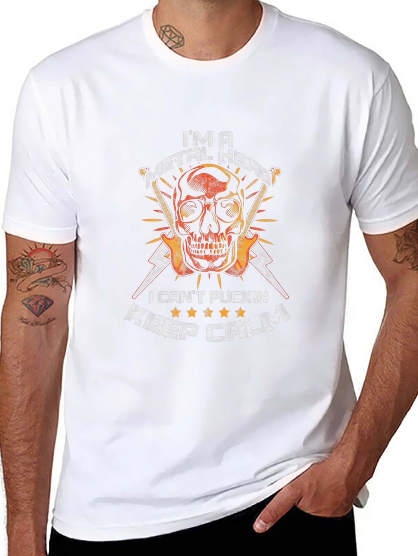 Metal Head T-Shirt: Skull Graphic Tee for Rock Music Fans
