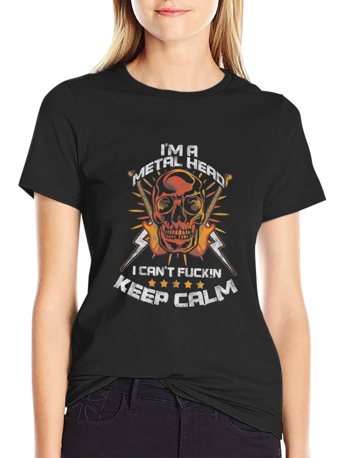 Metal Head T-Shirt: Skull Graphic Tee for Rock Music Fans