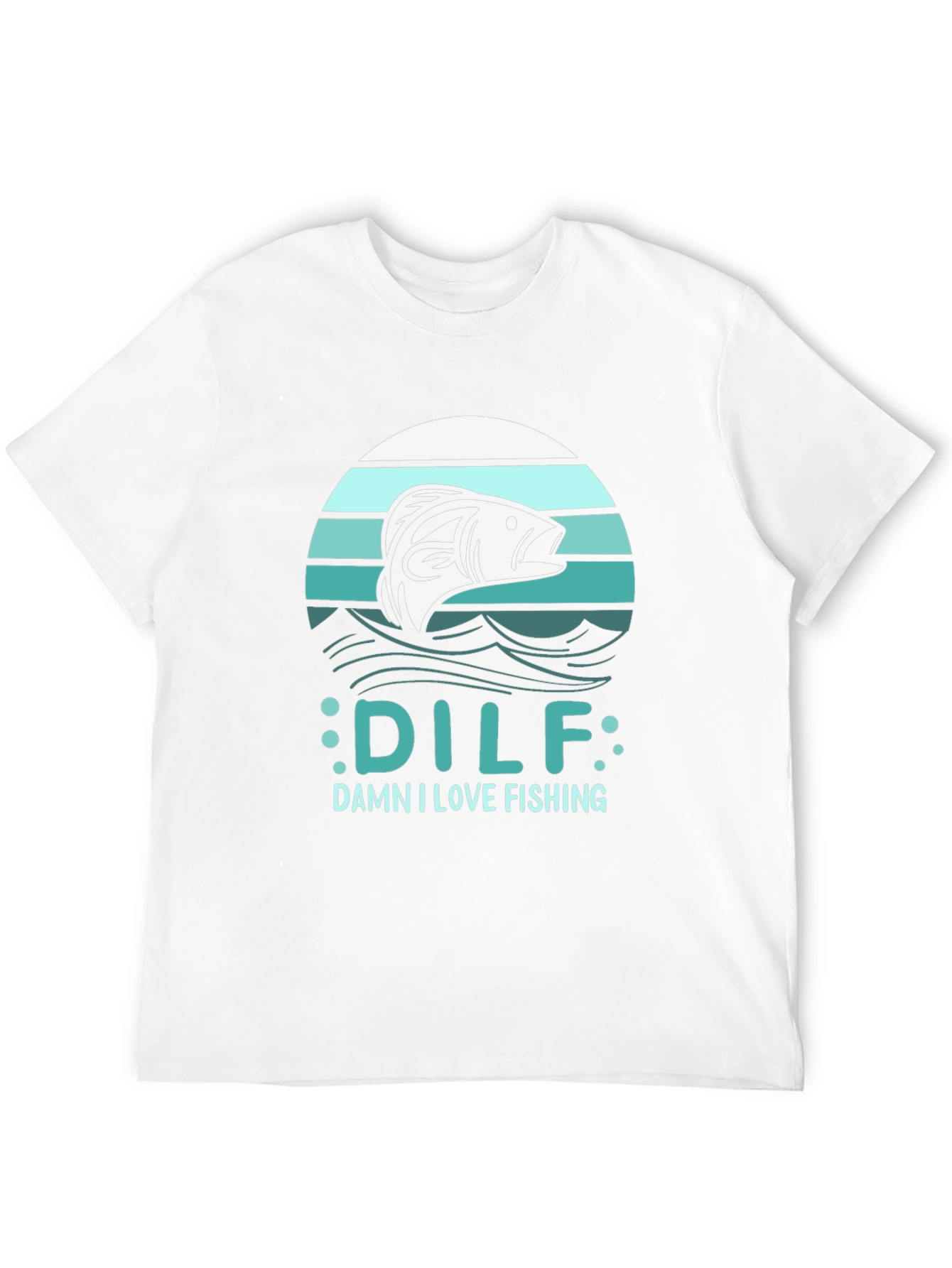 DILF Damn I Love Fishing Mens Black T-Shirt