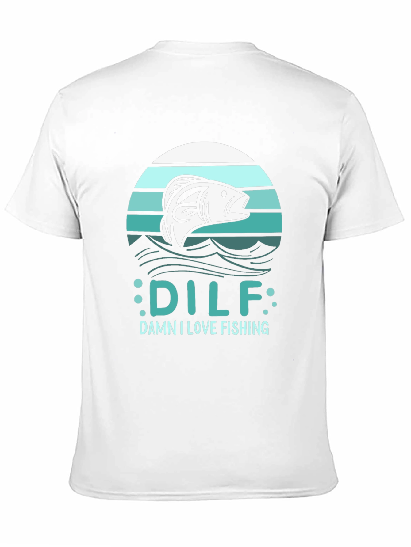 DILF Damn I Love Fishing Mens Black T-Shirt
