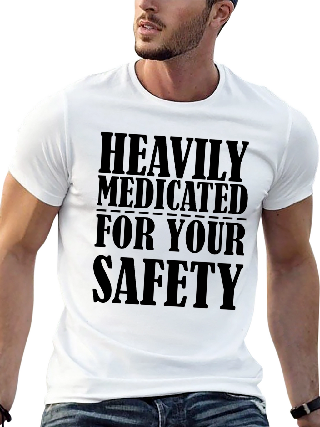 Heavily Medicated Black Graphic T-Shirt