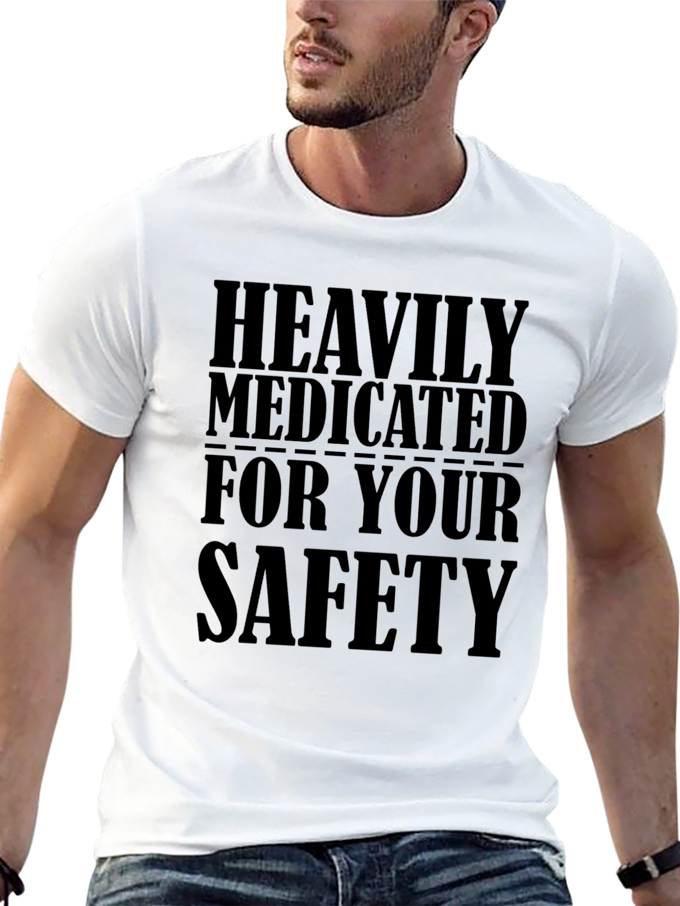 Heavily Medicated Black Graphic T-Shirt