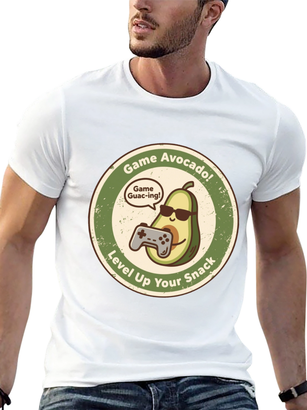 Game Avocado Black Graphic T-Shirt