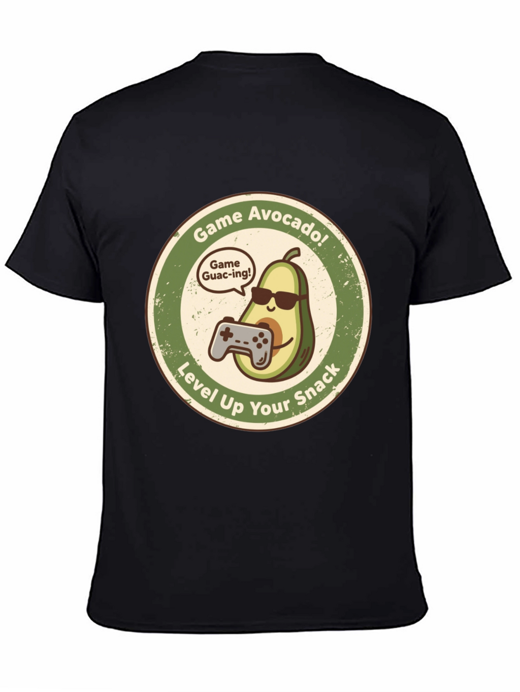 Game Avocado Black Graphic T-Shirt