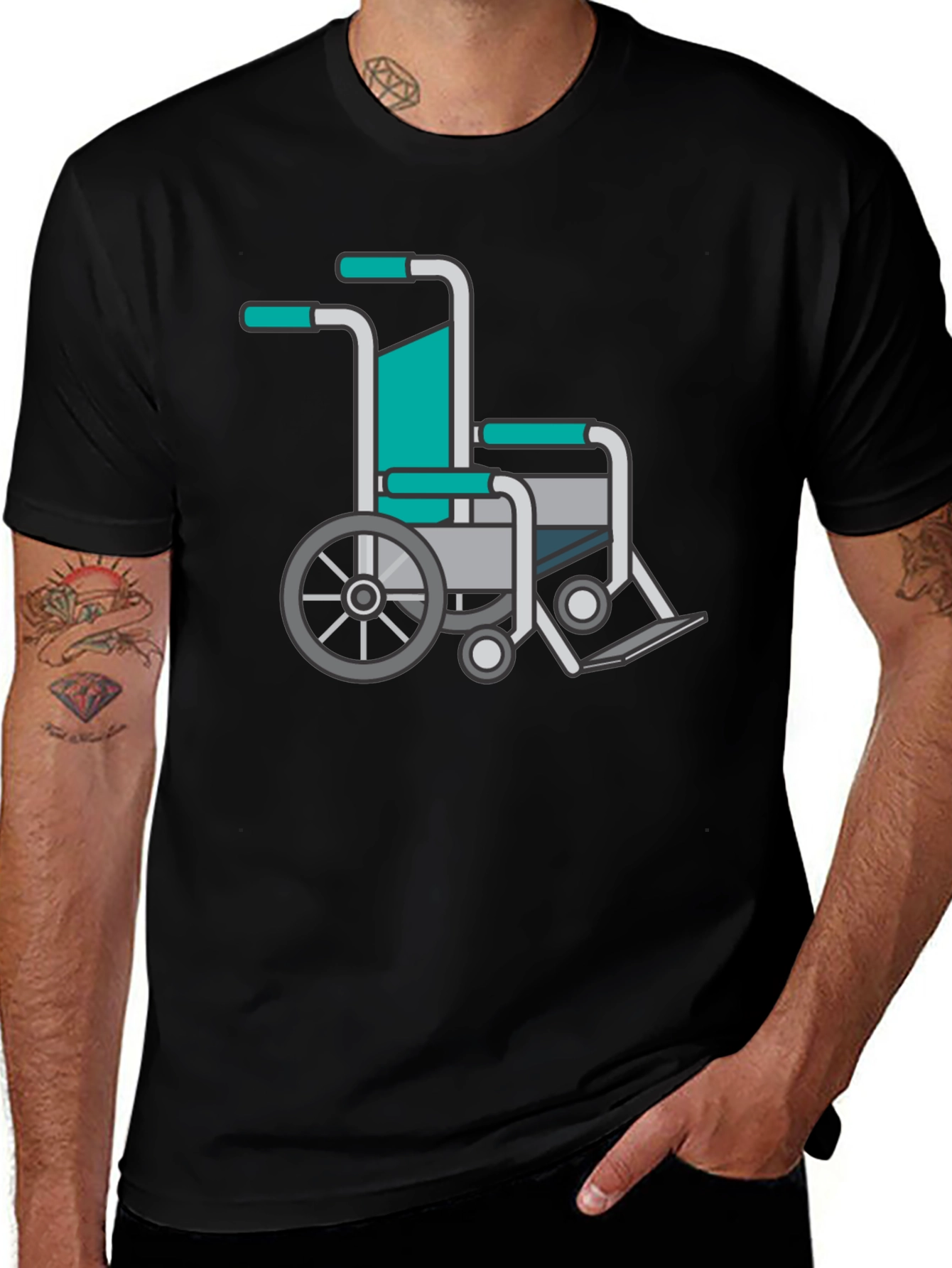 Wheelchair Graphic Tee - Black Comfort Fit