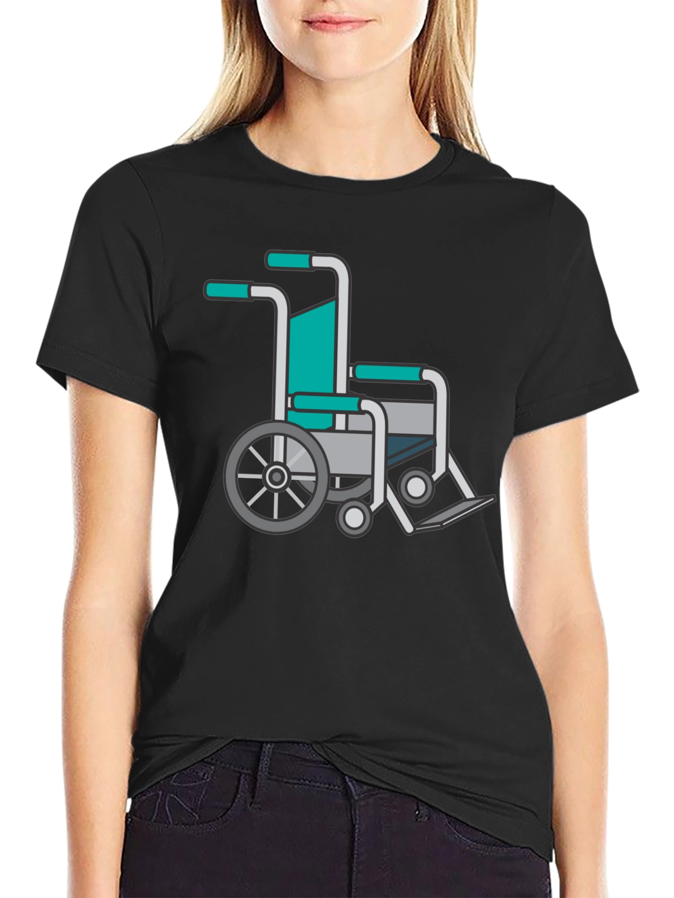 Wheelchair Graphic Tee - Black Comfort Fit