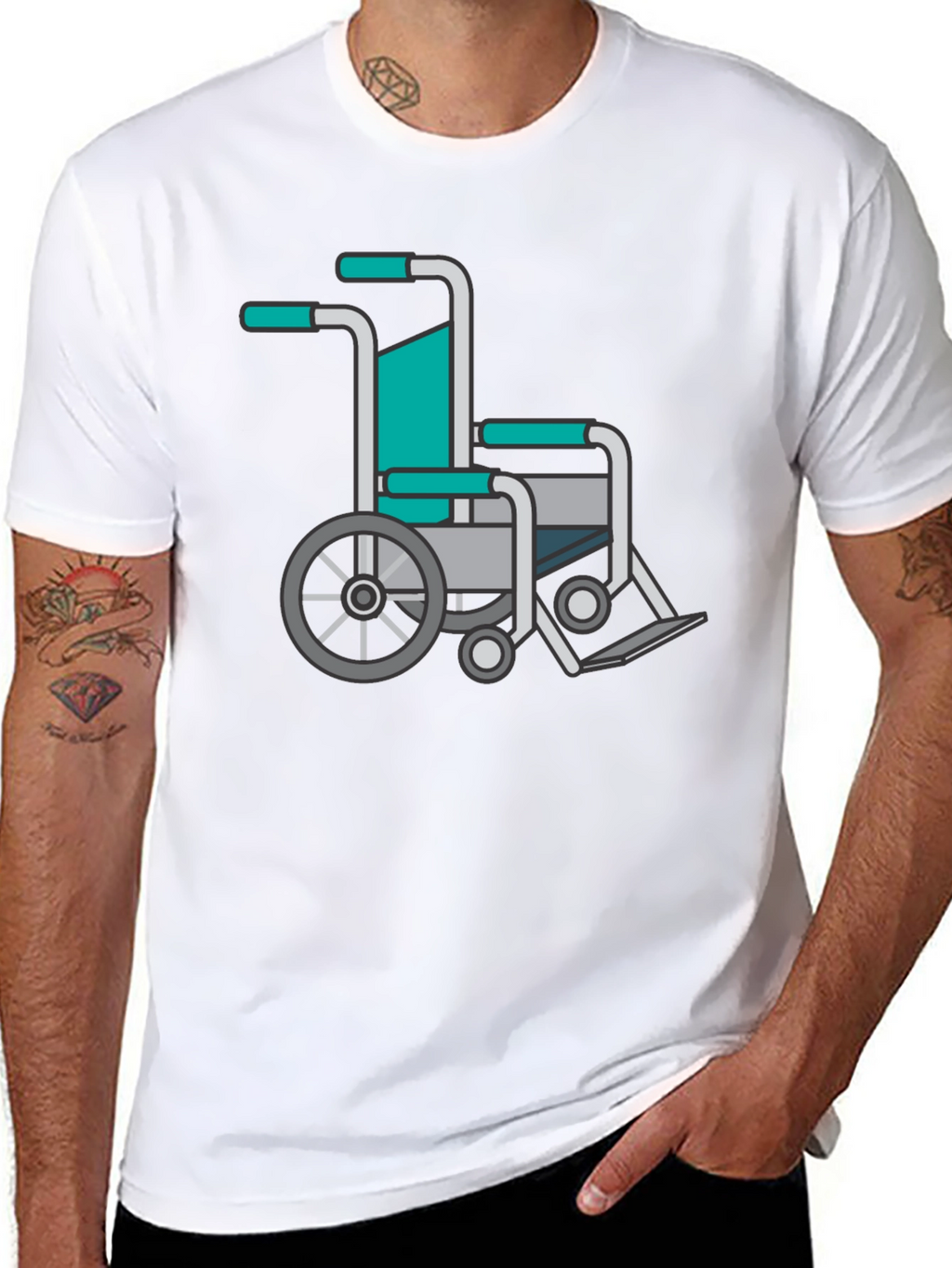 Wheelchair Graphic Tee - Black Comfort Fit