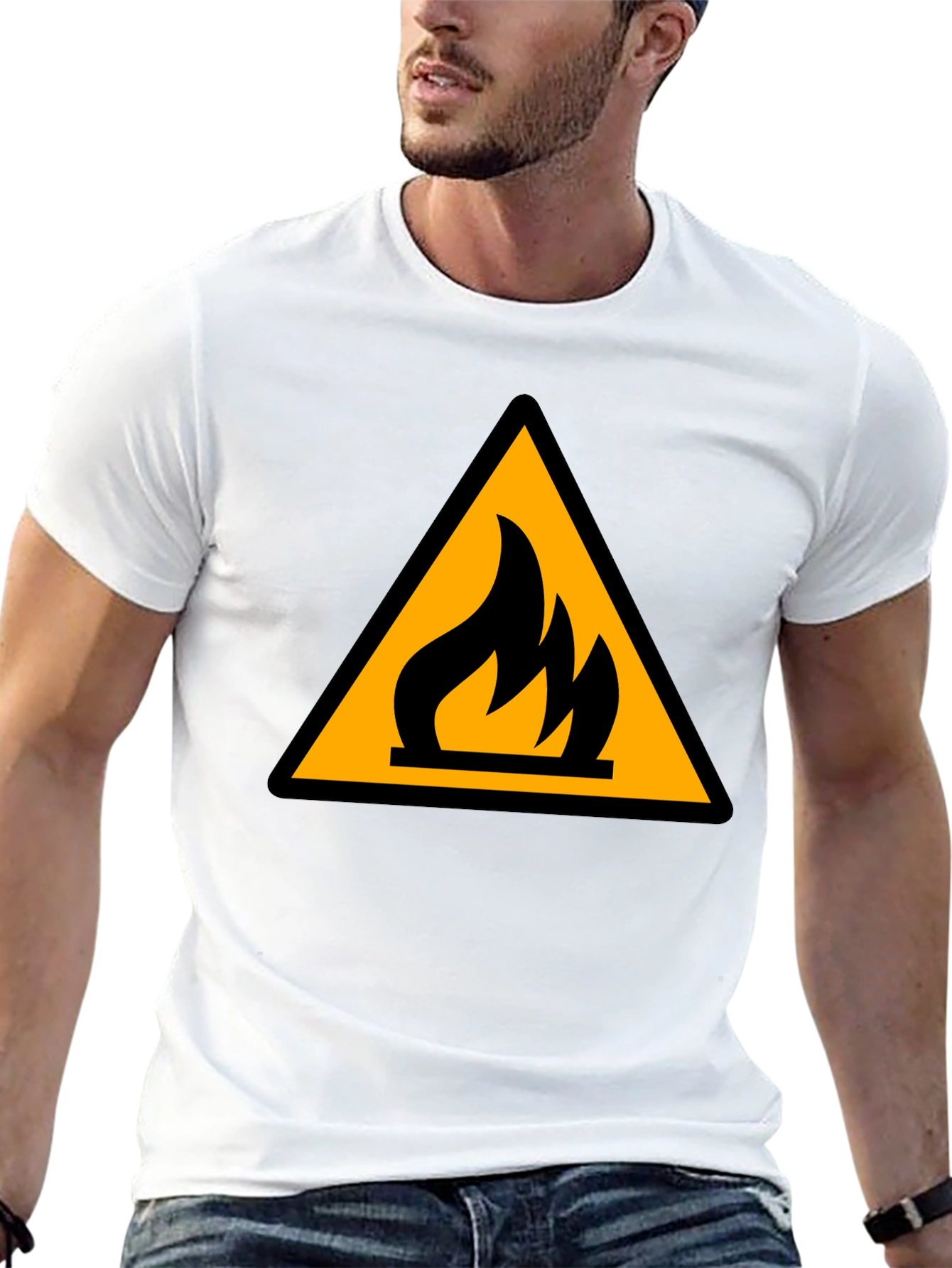 Flammable Hazard Symbol Black T-Shirt