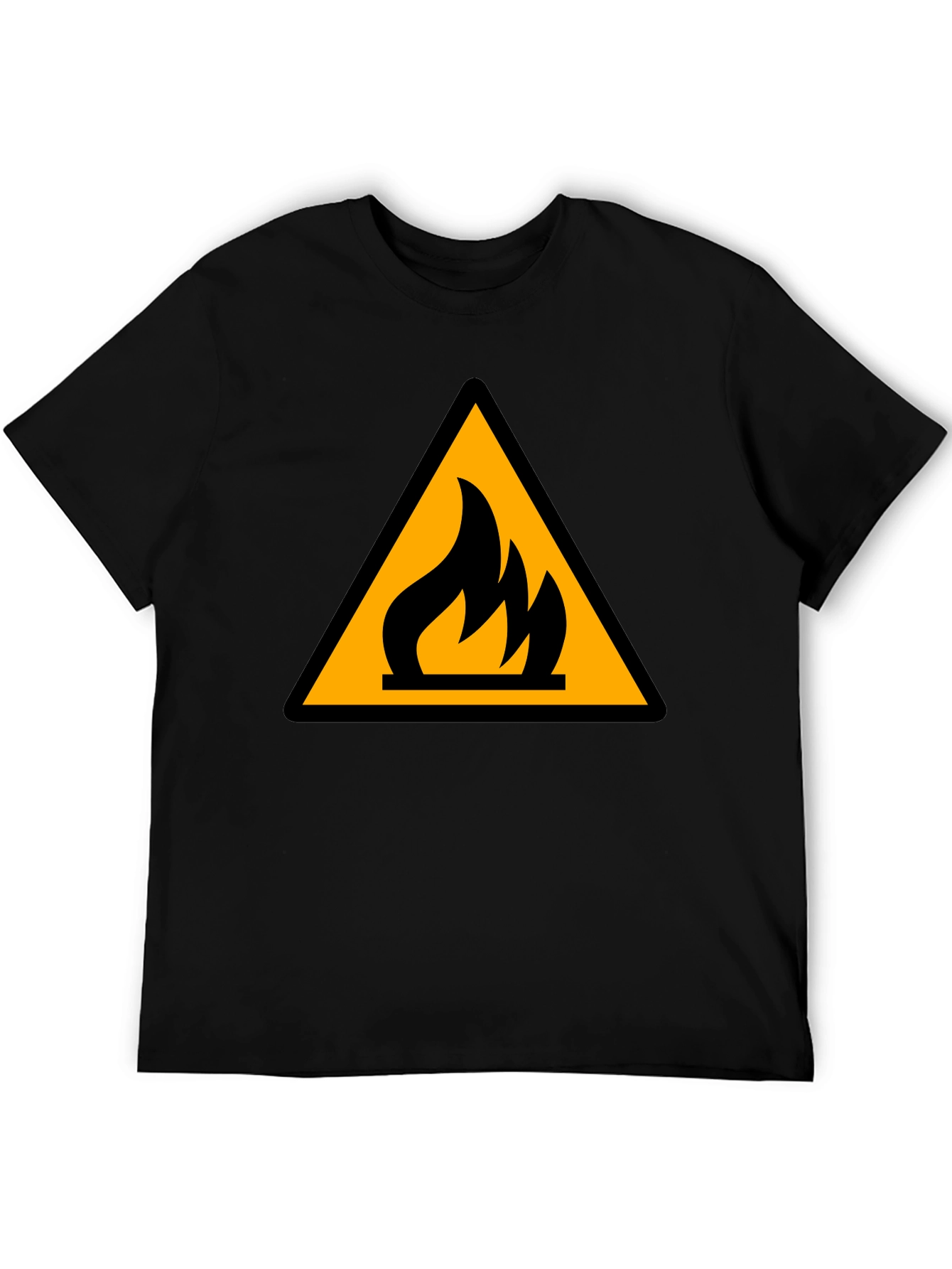 Flammable Hazard Symbol Black T-Shirt