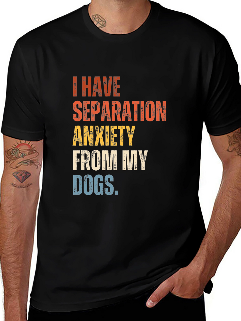 Separation Anxiety Dogs Tee - Trendy Graphic T-Shirt