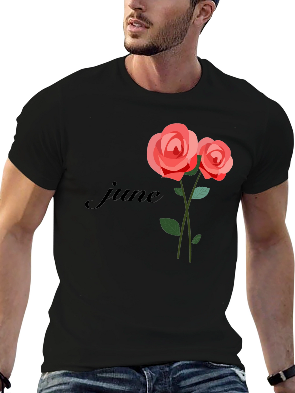 June Rose T-Shirt - Floral Birthday Tee