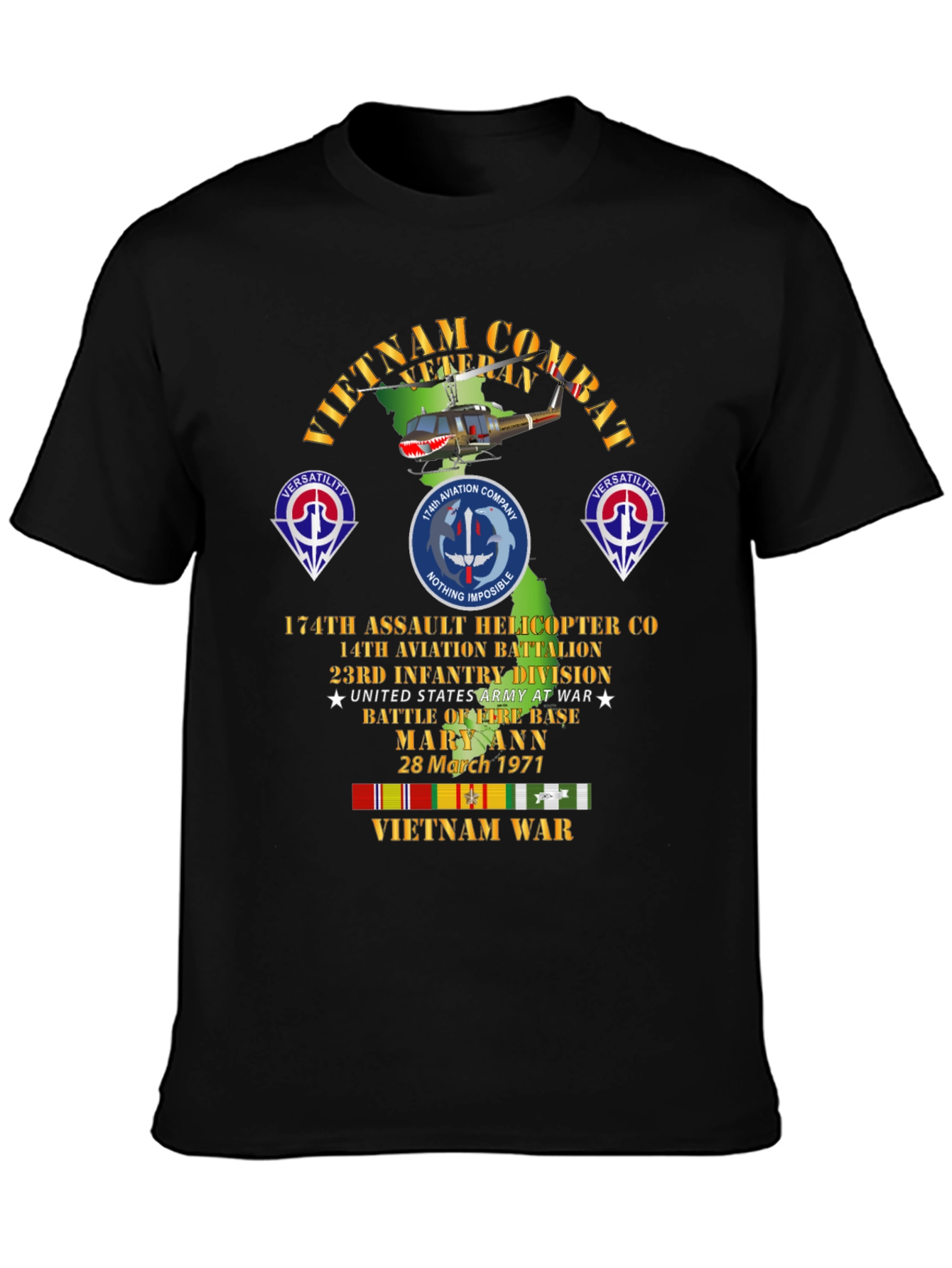Vietnam Combat Veteran T-Shirt - 174th Assault Helicopter Co