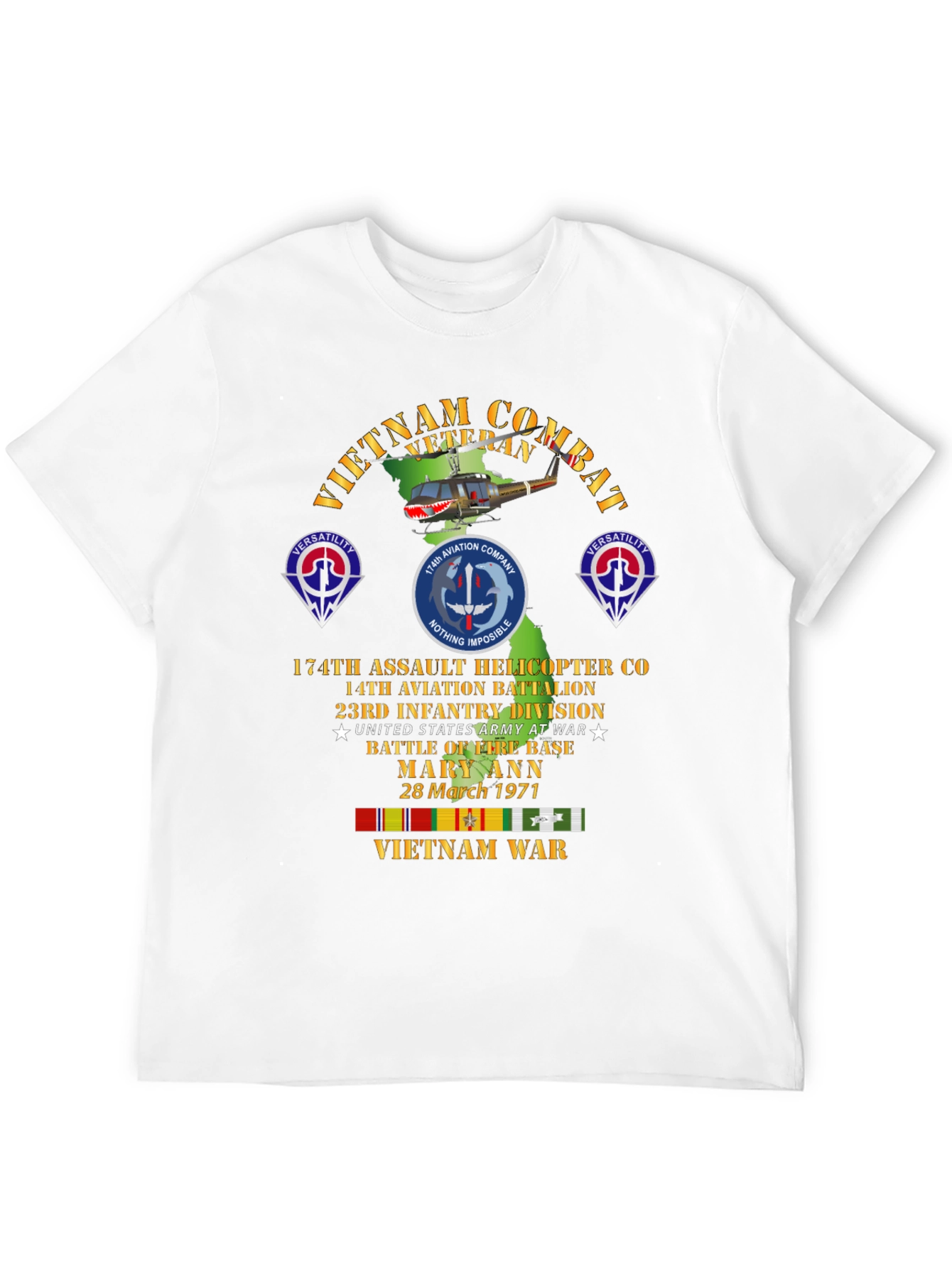Vietnam Combat Veteran T-Shirt - 174th Assault Helicopter Co