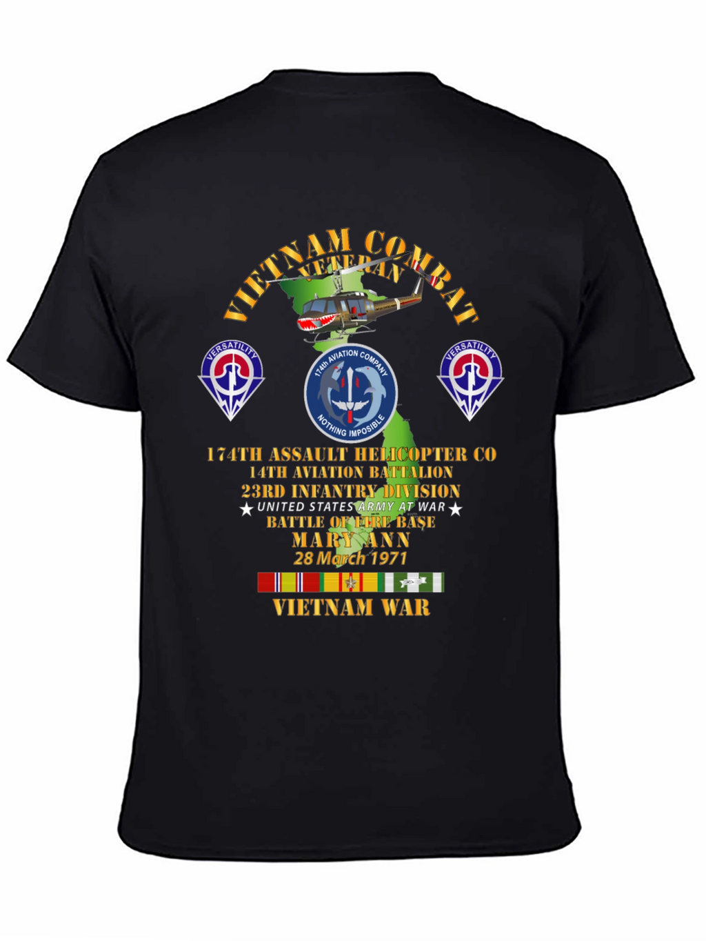 Vietnam Combat Veteran T-Shirt - 174th Assault Helicopter Co
