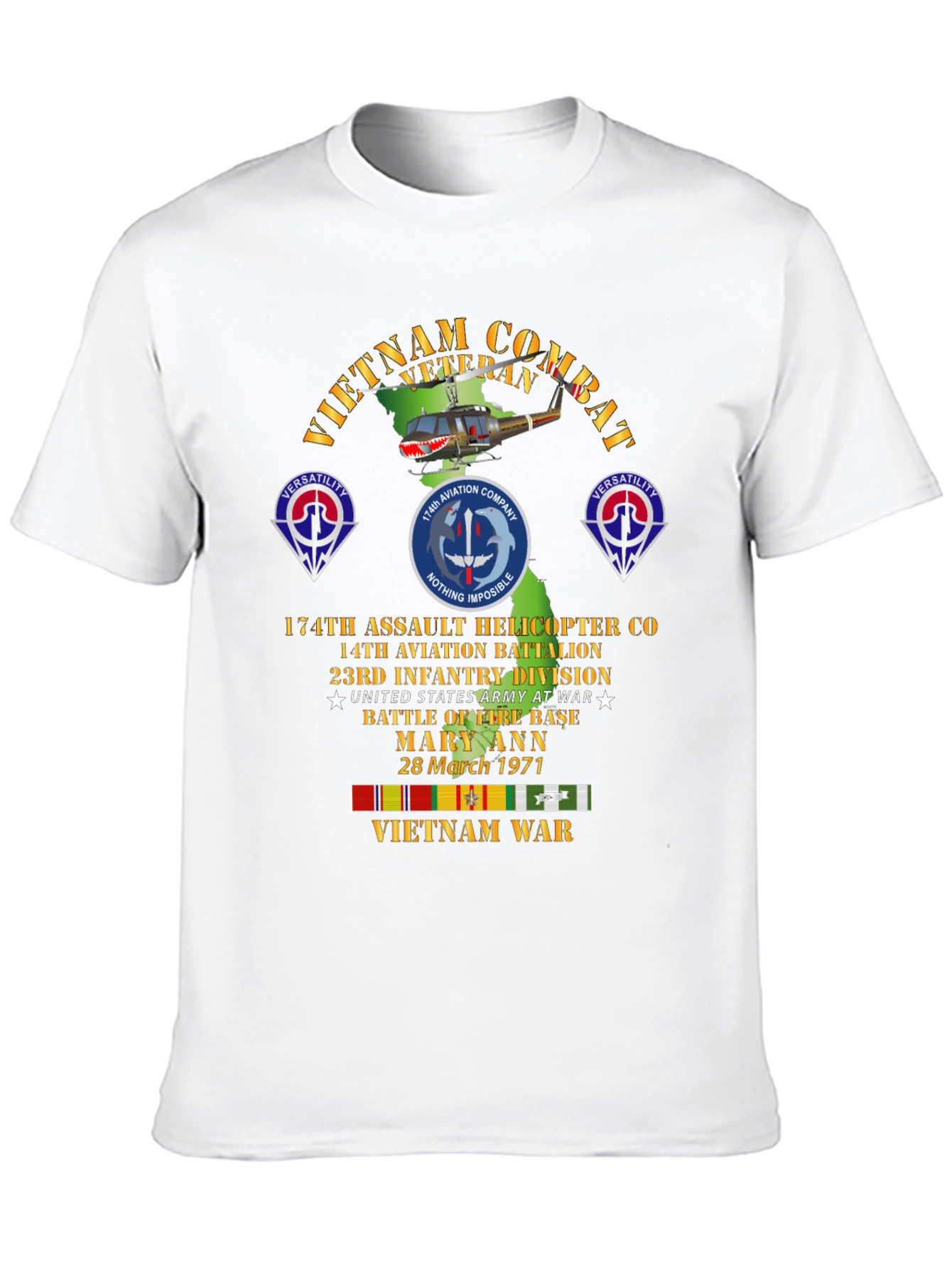 Vietnam Combat Veteran T-Shirt - 174th Assault Helicopter Co