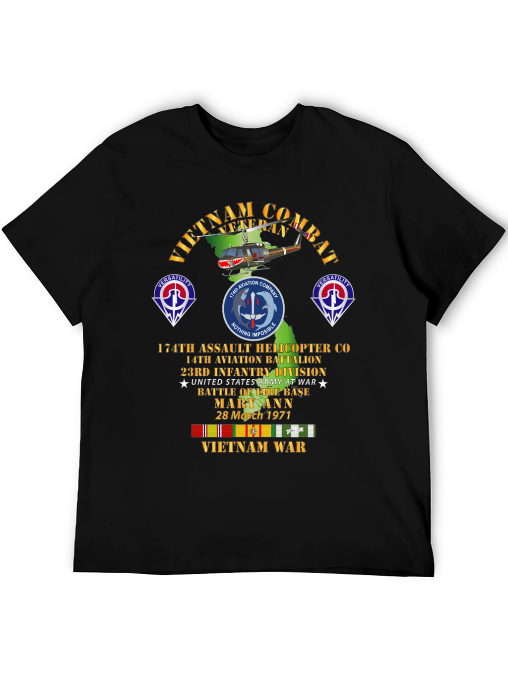 Vietnam Combat Veteran T-Shirt - 174th Assault Helicopter Co