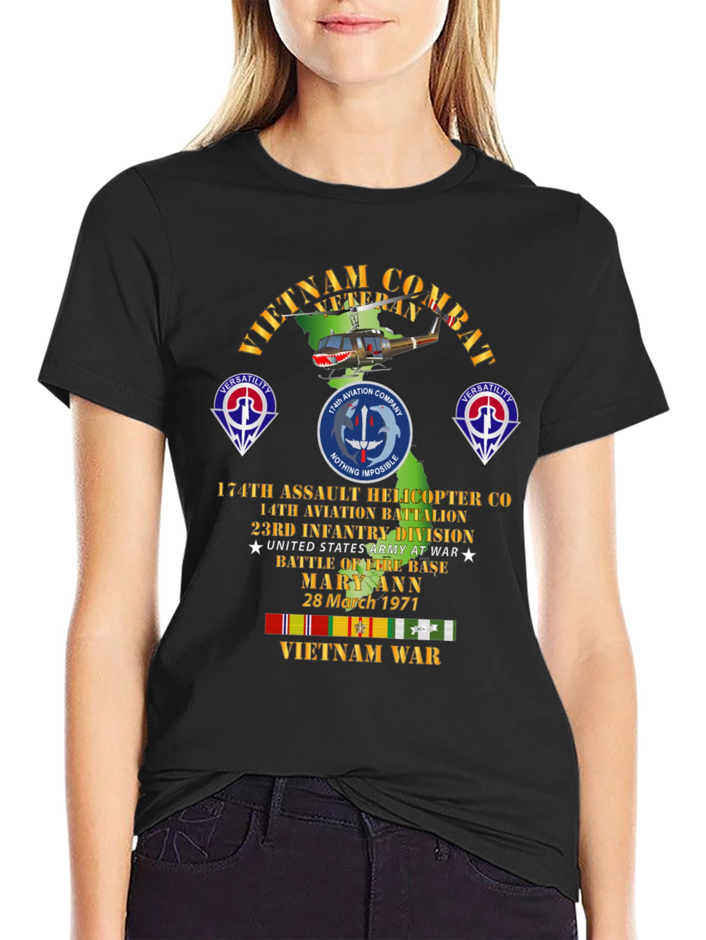Vietnam Combat Veteran T-Shirt - 174th Assault Helicopter Co